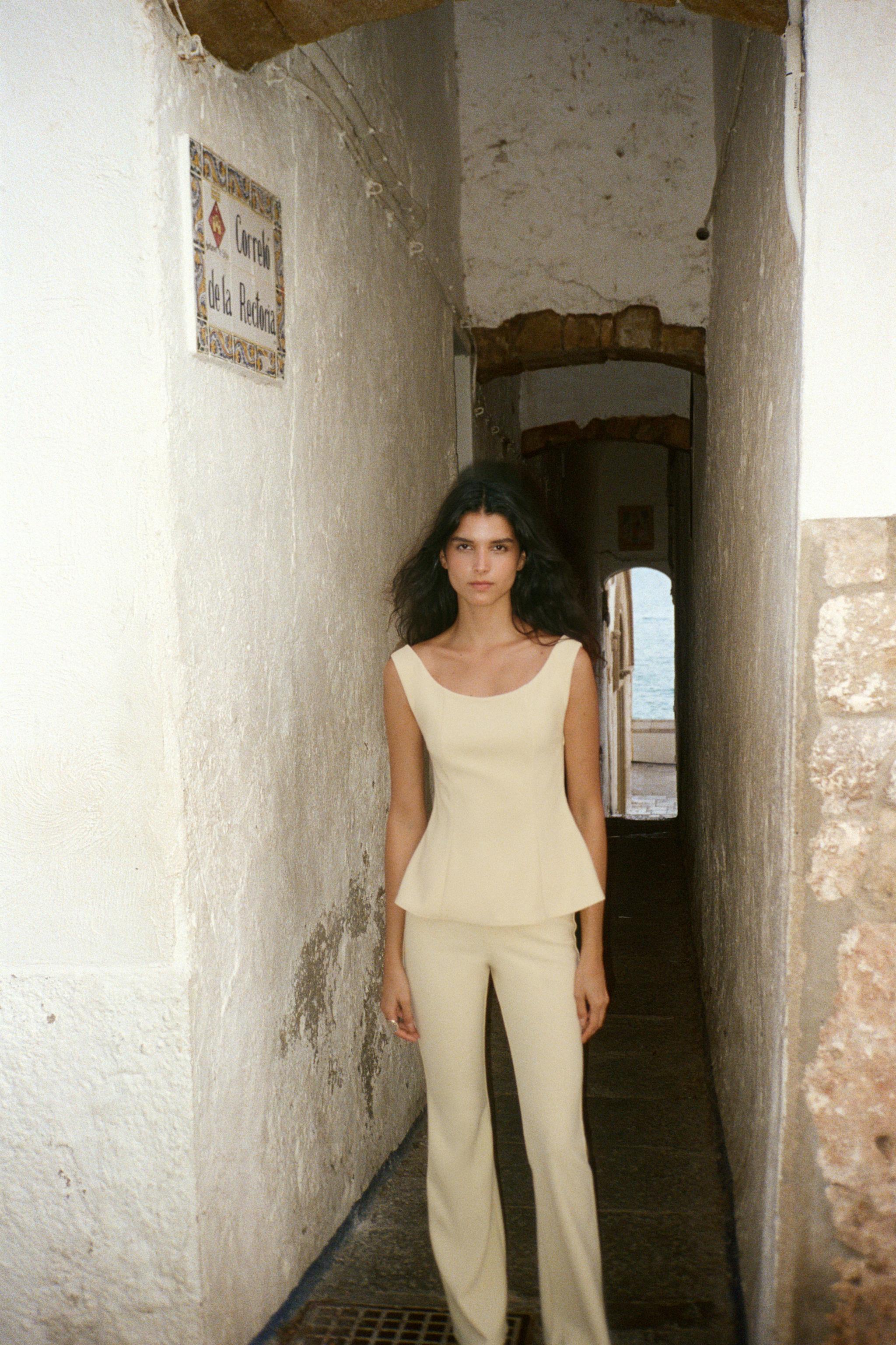 CREPE FLARE TROUSERS