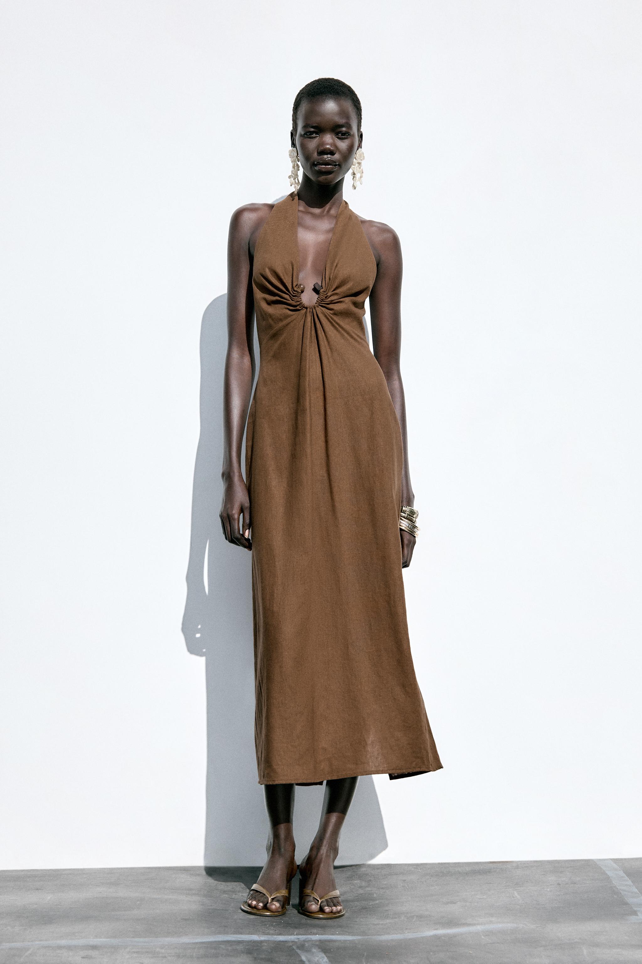 Buy ZW COLLECTION SATIN LONG DRESS - Zara Online | Drezily AI Fashion Picks