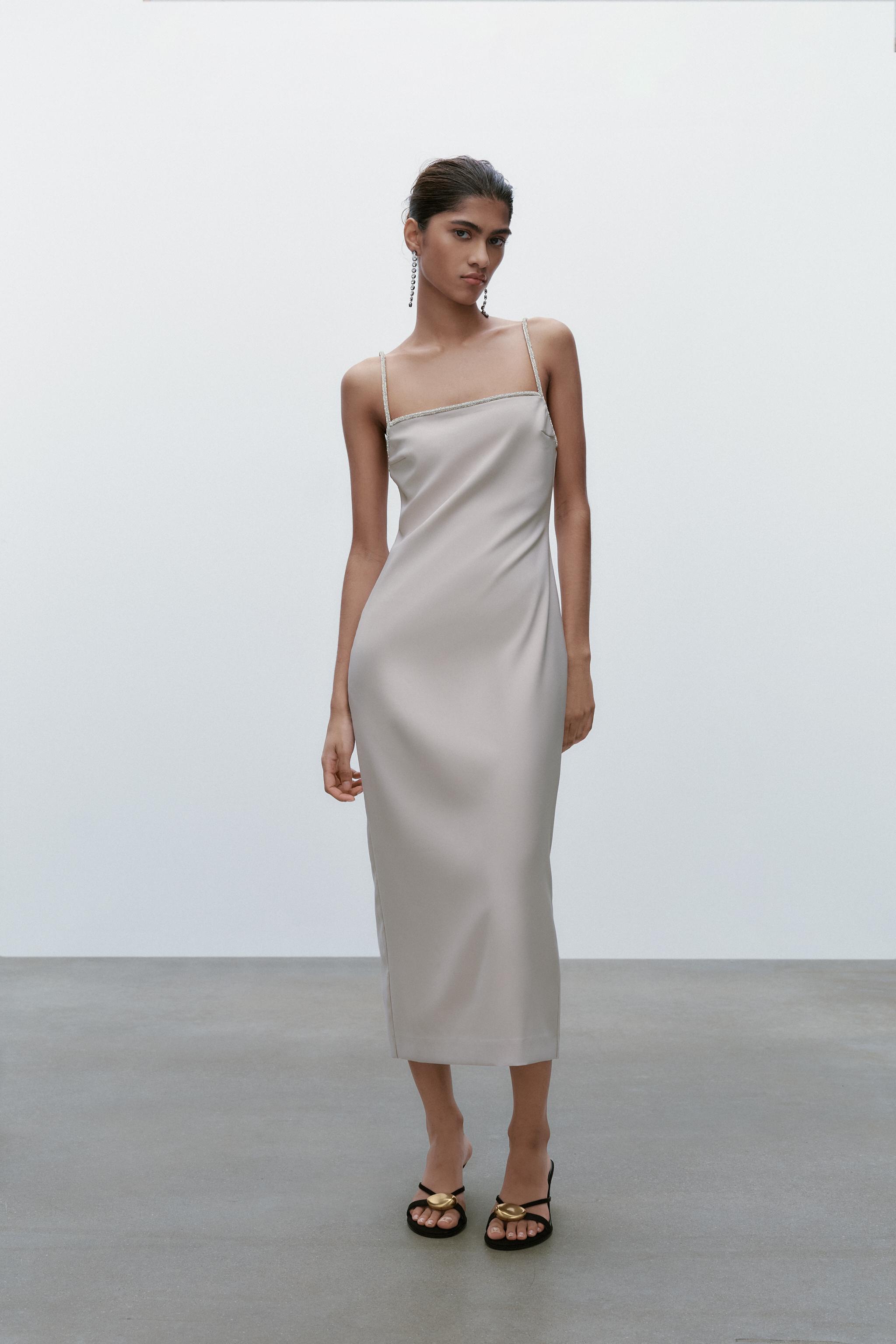 DRESS WITH RHINESTONE STRAPS