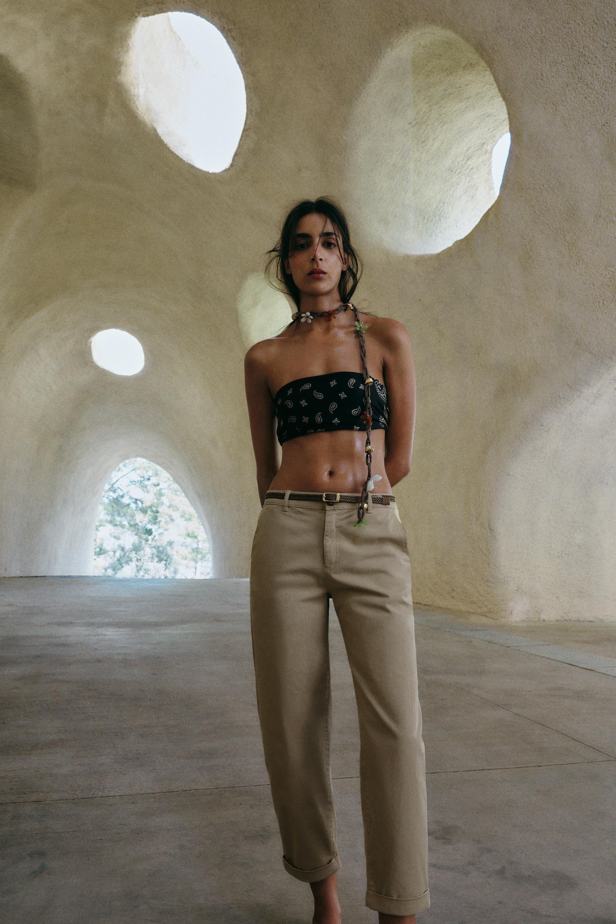 CHINO TROUSERS WITH BRAIDED BELT