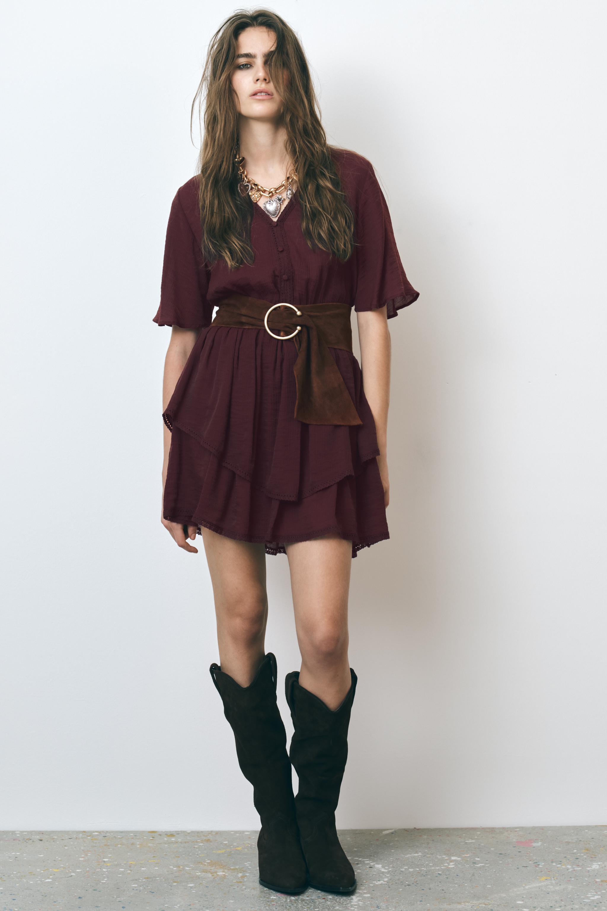 MINI DRESS WITH LACE TRIMS
