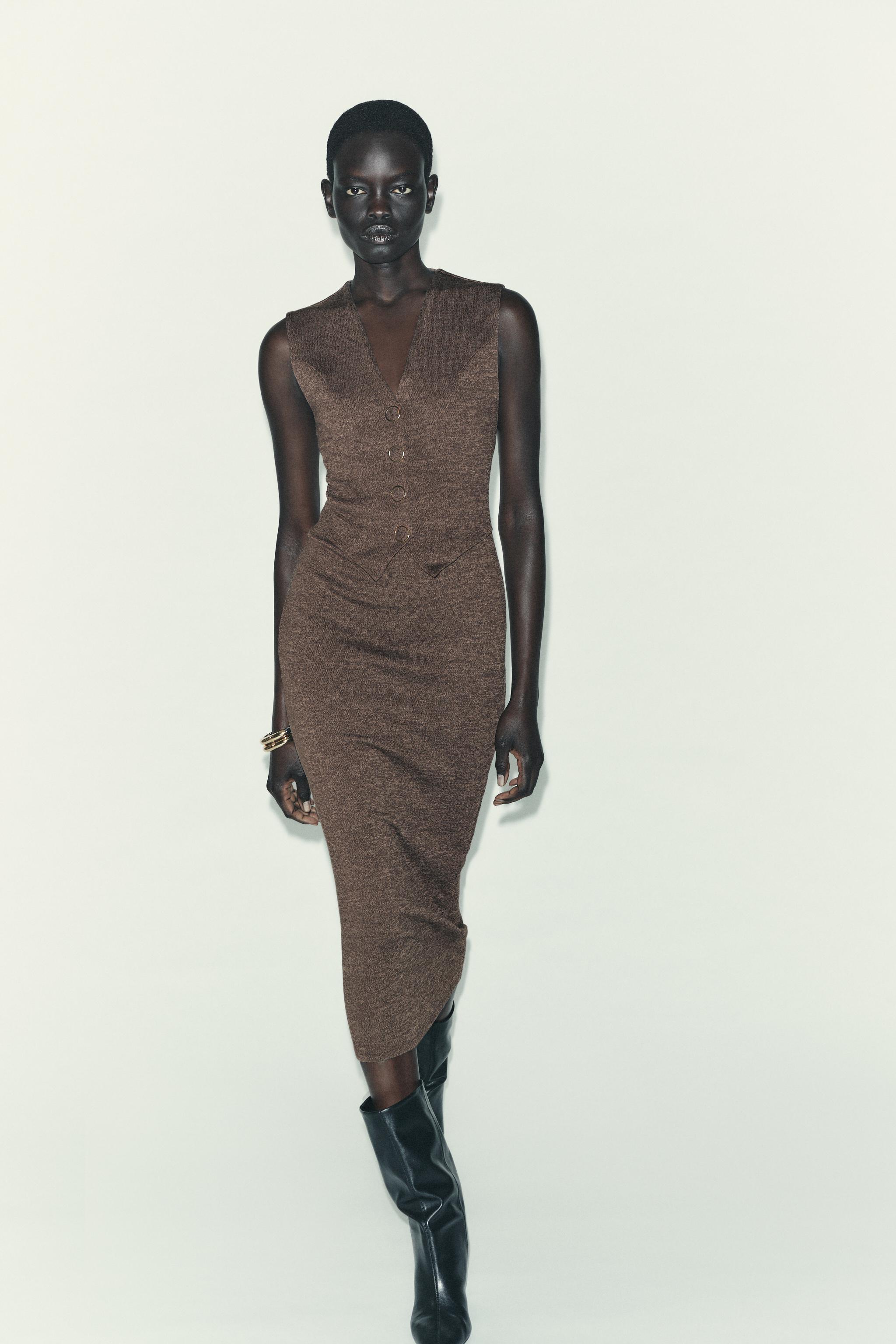 BUTTON MIDI DRESS