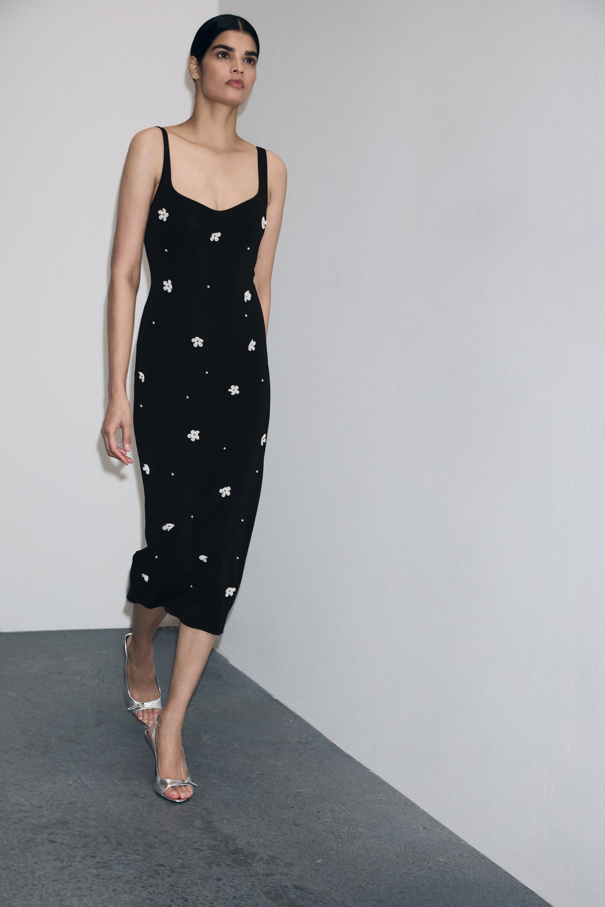 FLORAL STRETCH MIDI DRESS