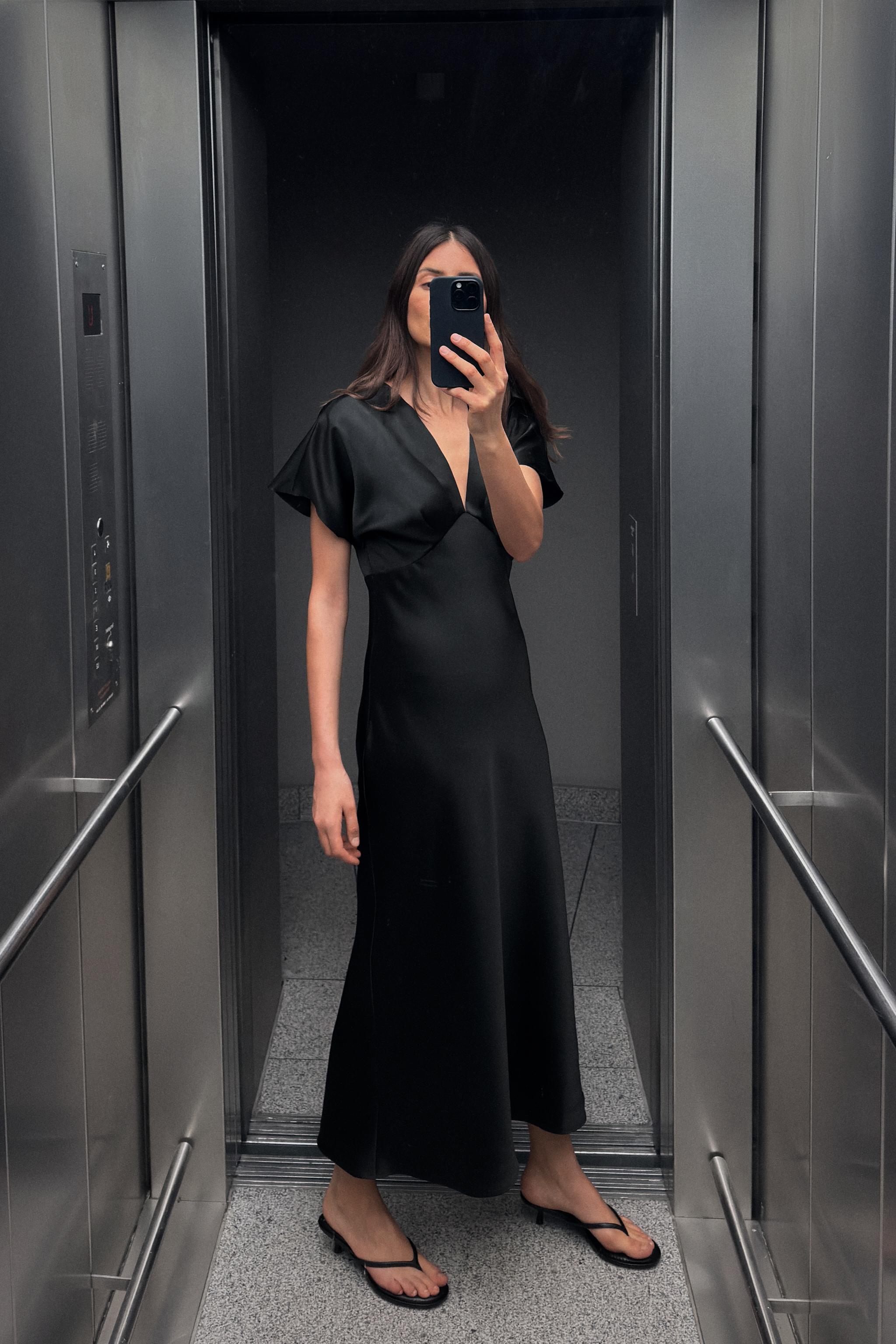 SATIN MIDI DRESS