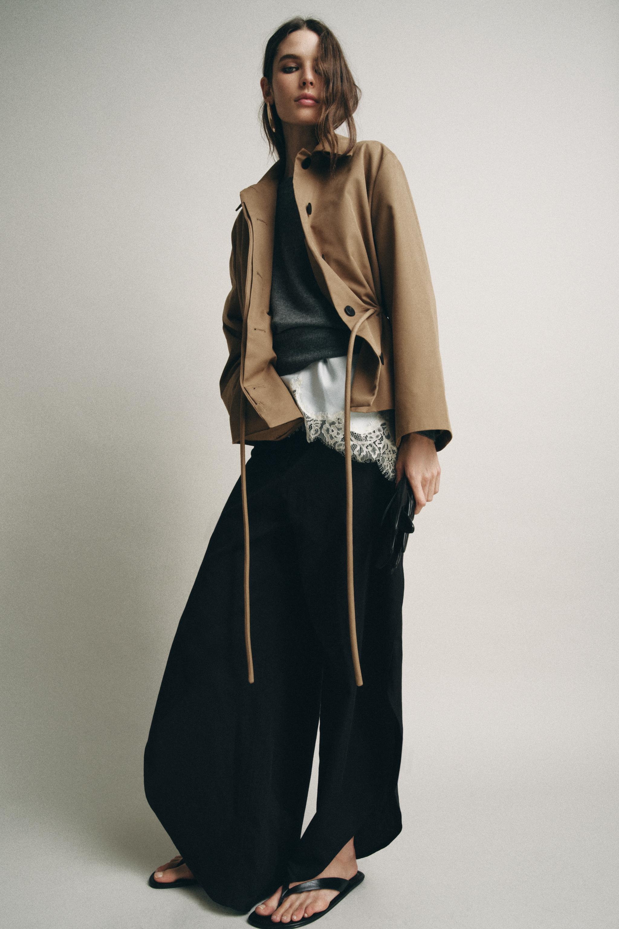 ZW COLLECTION WIDE-LEG TROUSERS WITH VENTS