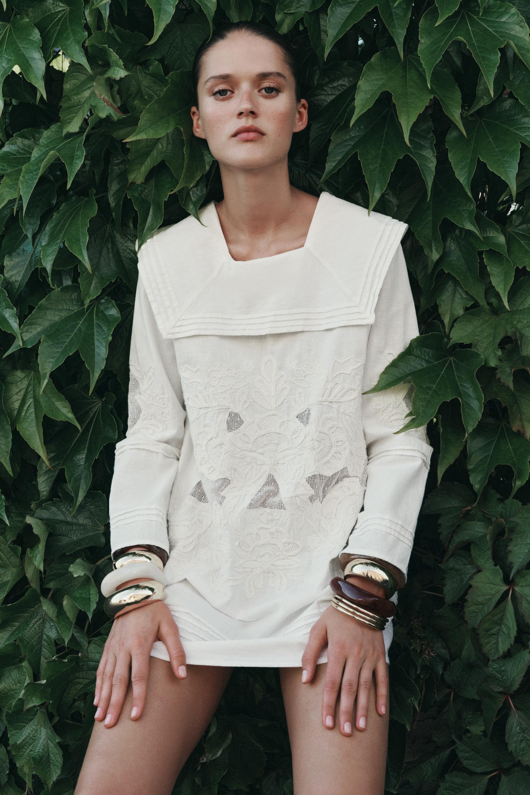 Buy ZW COLLECTION EMBROIDERED SHORT DRESS - Zara Online | Drezily AI  Fashion Picks