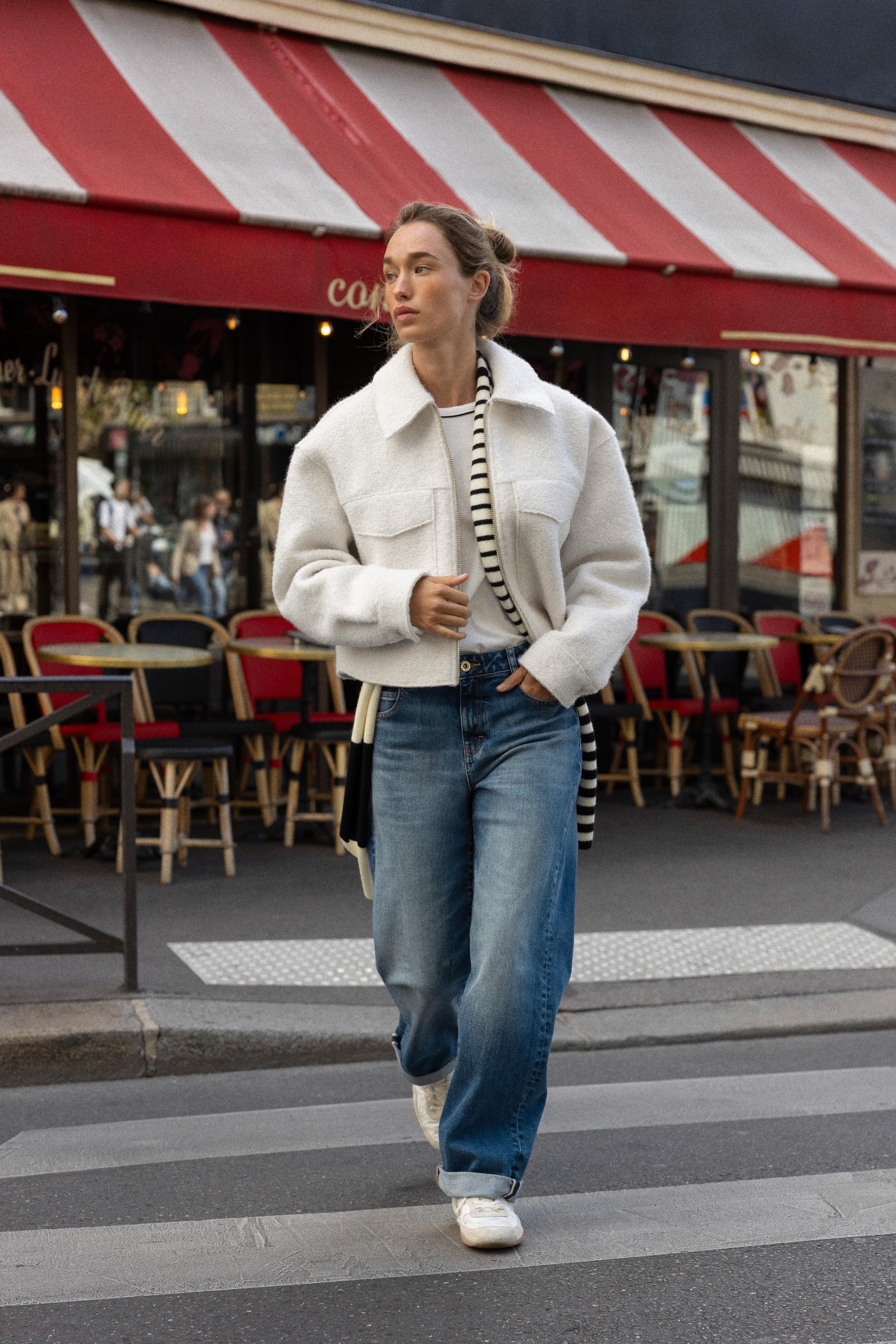 BOUCLÉ JACKET WITH PATCH POCKETS