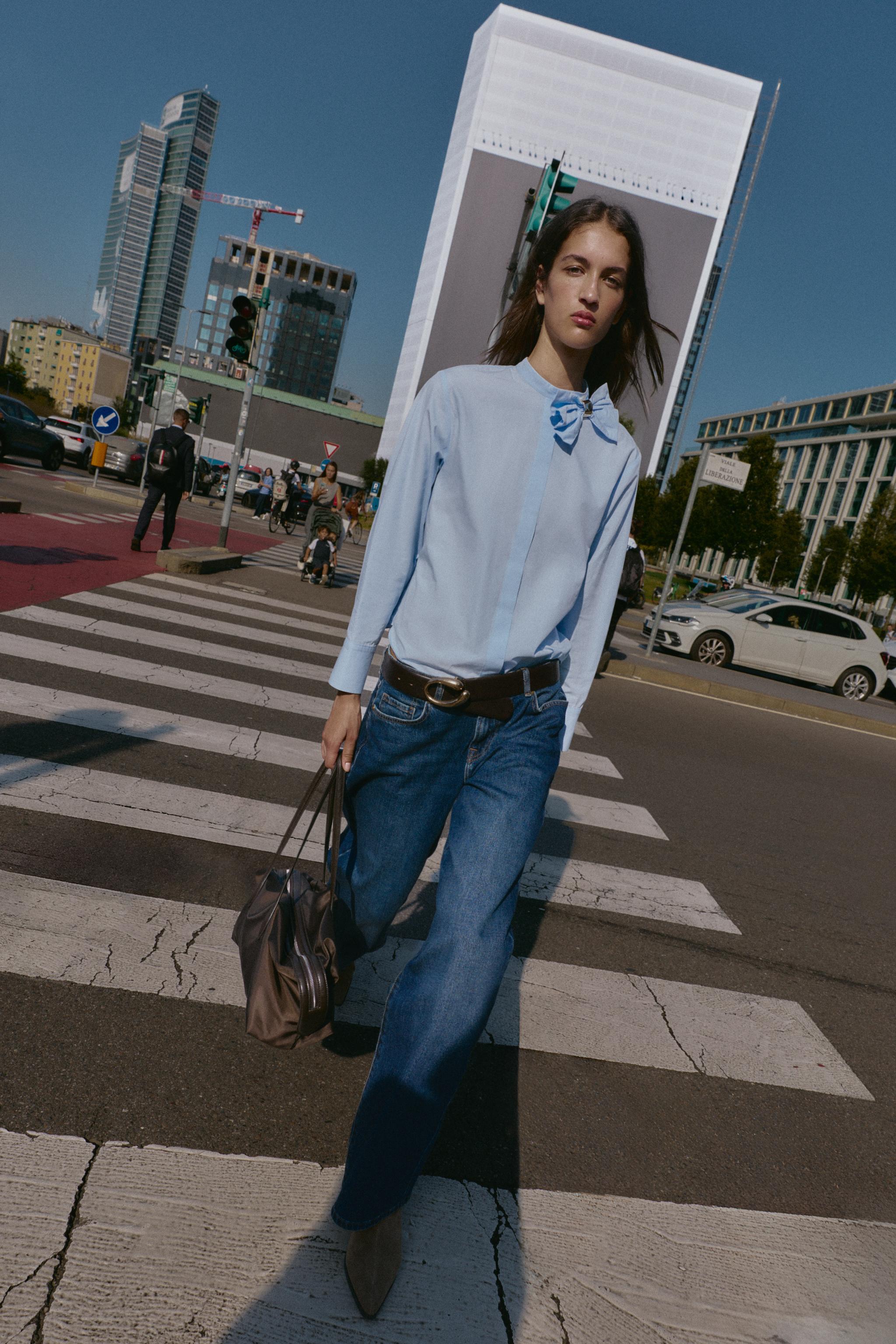POPLIN Top WITH BOW