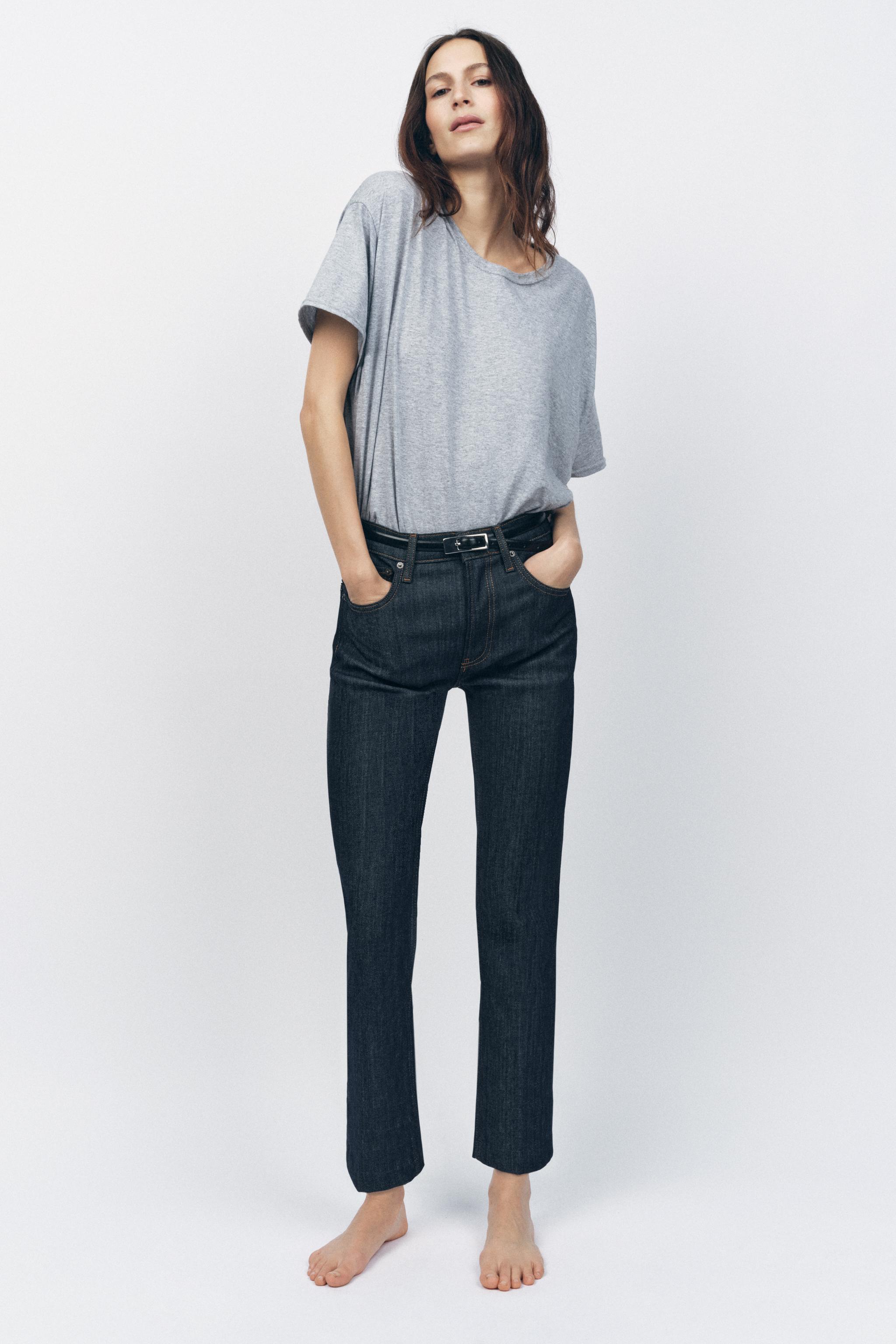 ZW COLLECTION HIGH-WAIST BOOTCUT CROPPED JEANS