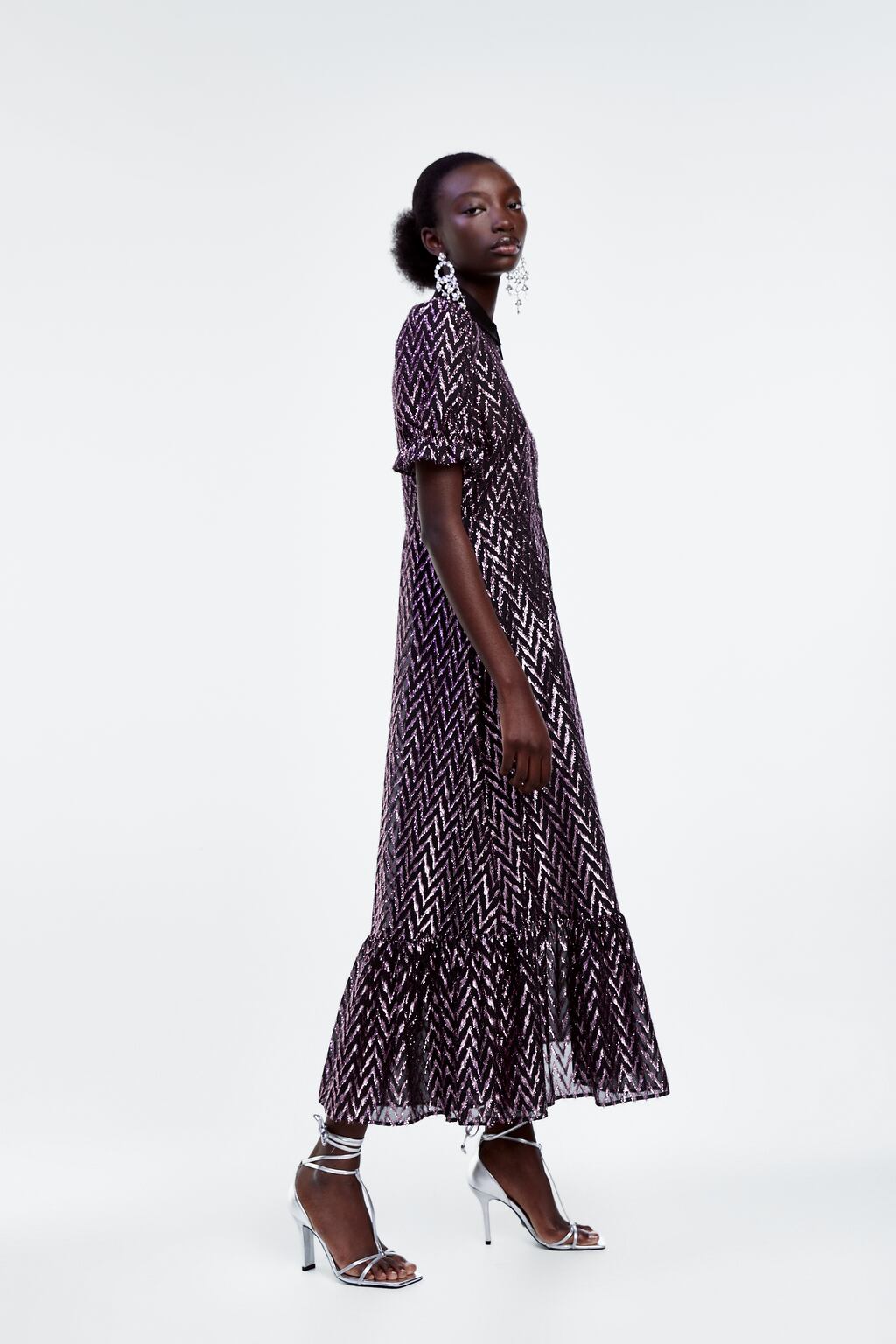 Image 5 of METALLIC THREAD DRESS from Zara