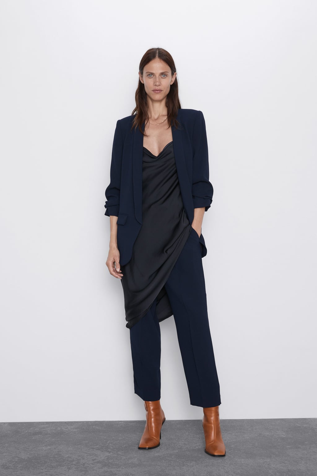 Image 1 of BLAZER WITH TURN-UP SLEEVES from Zara