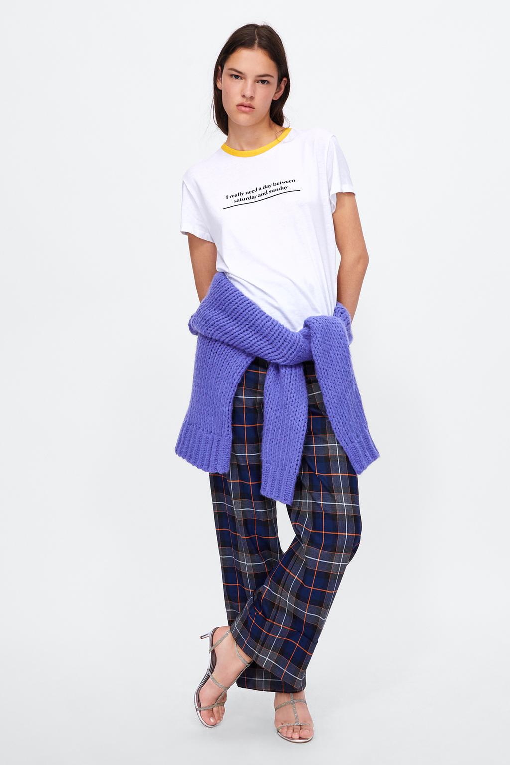 Printed front slogan T-shirt