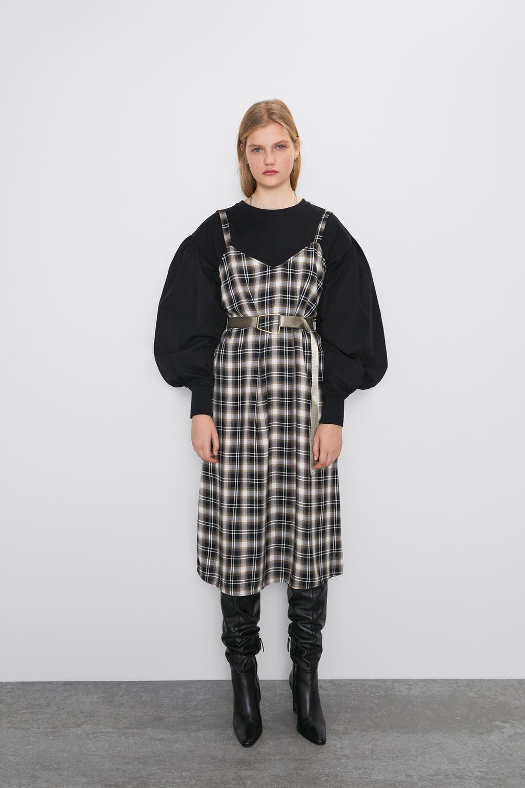 Check camisole dress