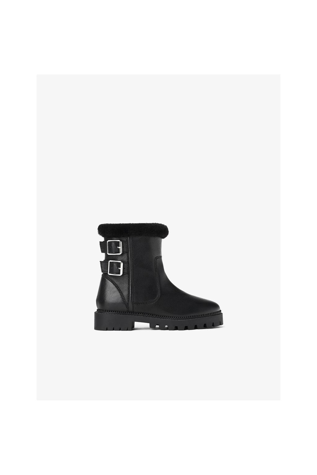 Black Leather Boots with Buckles