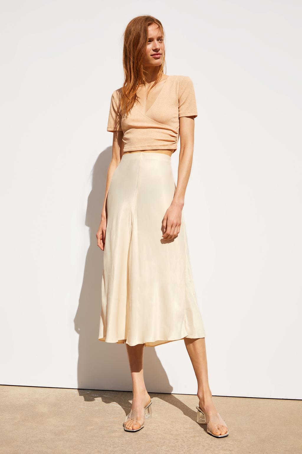 Cropped crossover T-shirt