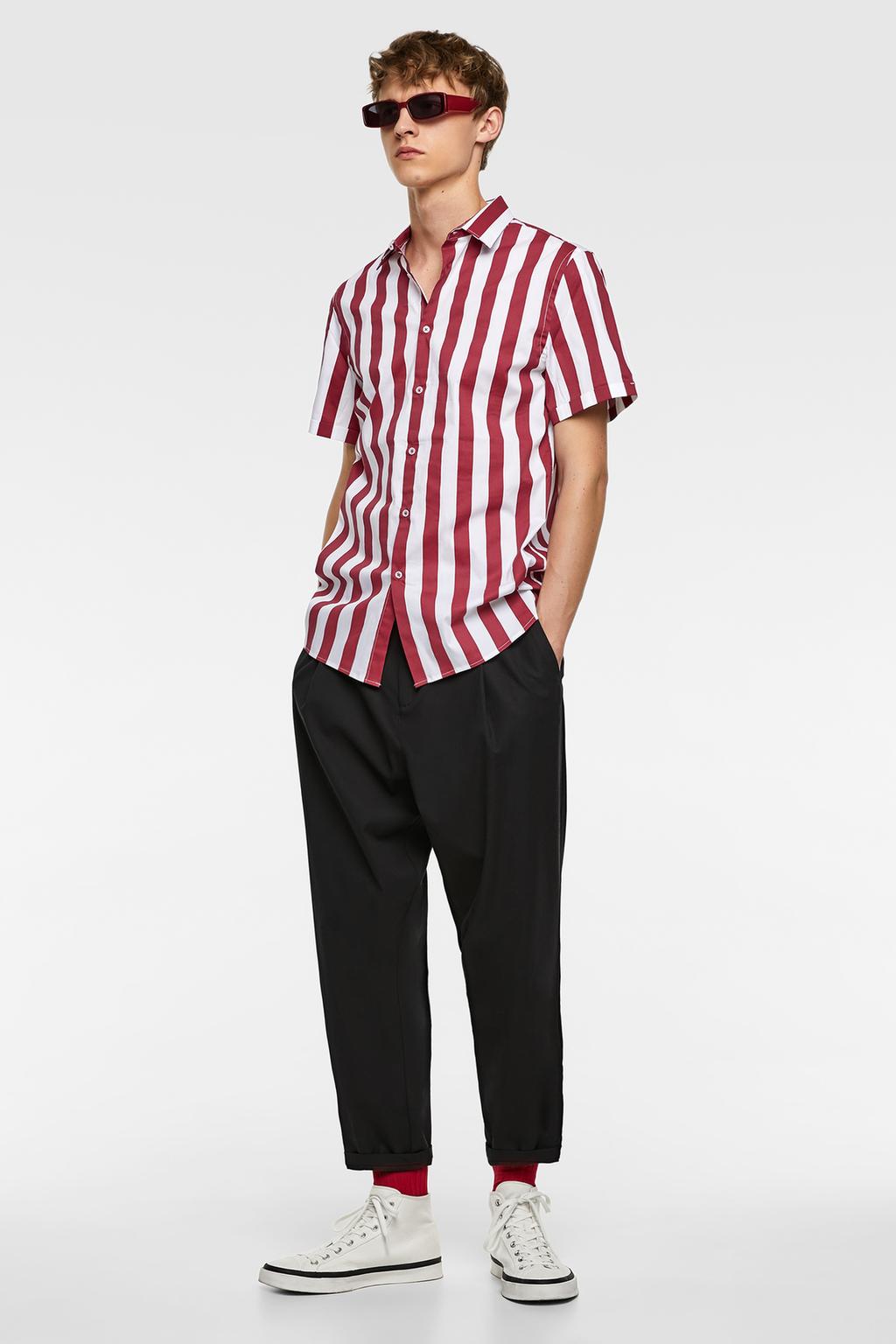 Striped stretch shirt