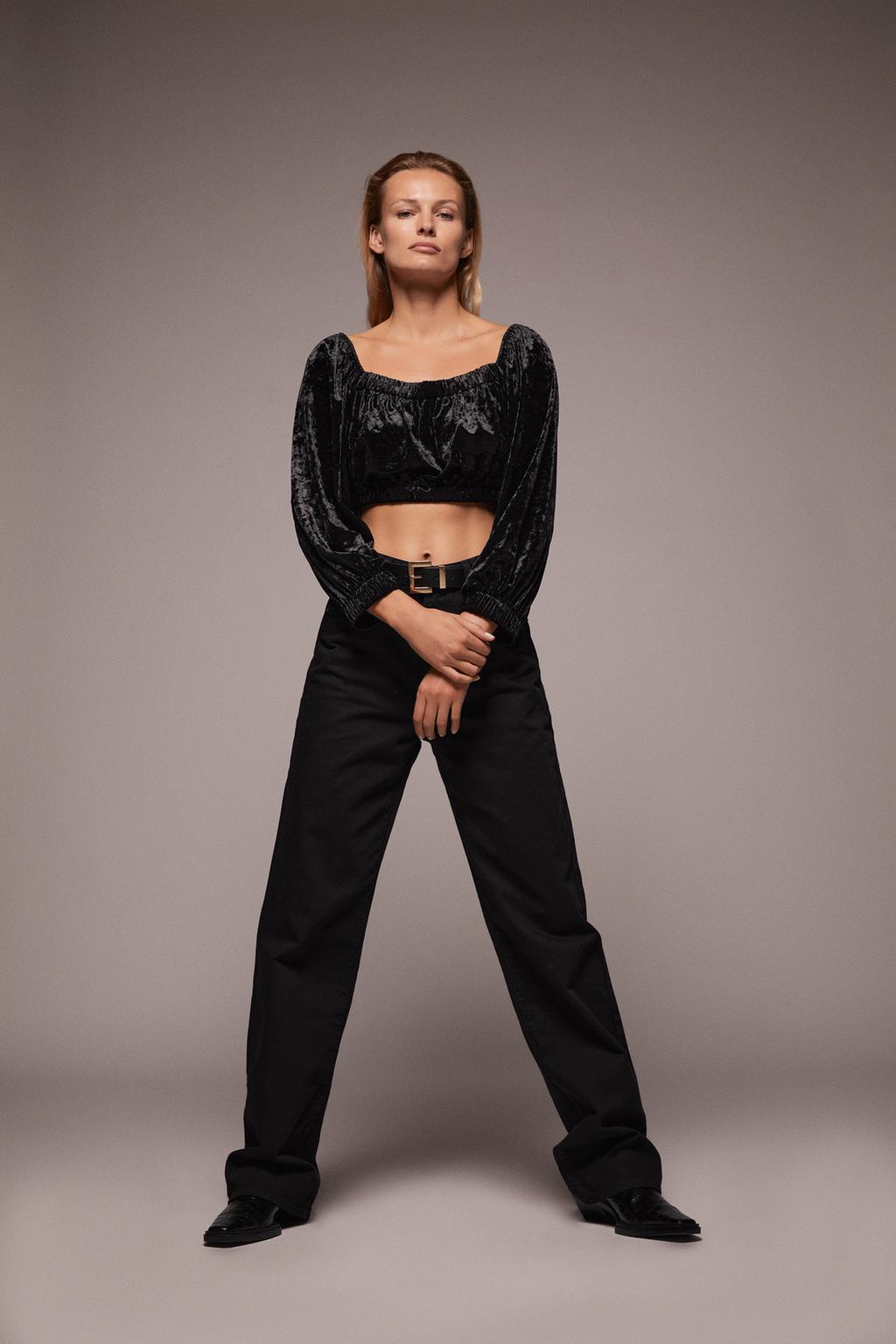 Velvet crop top