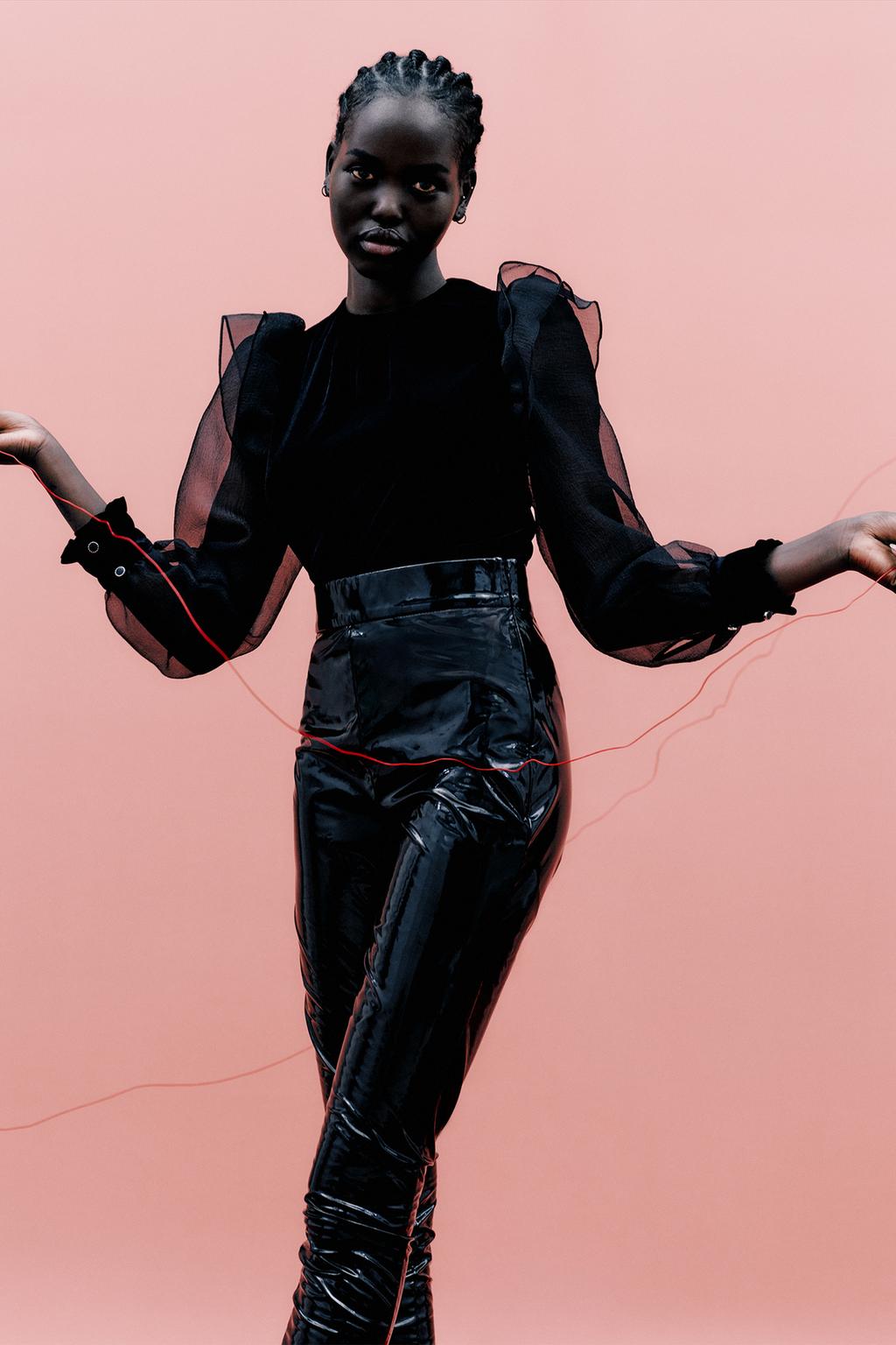 Contrast velvet shirt