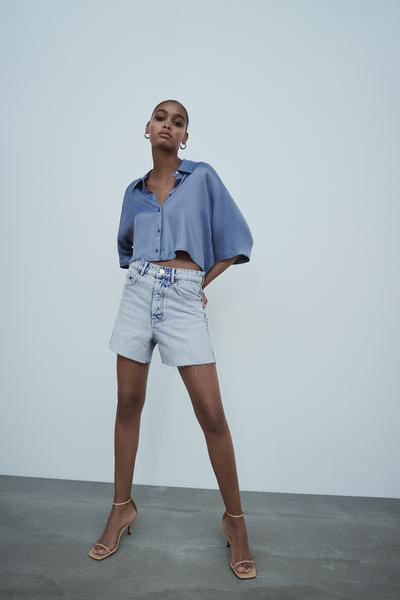 Bluish Satin Shirt