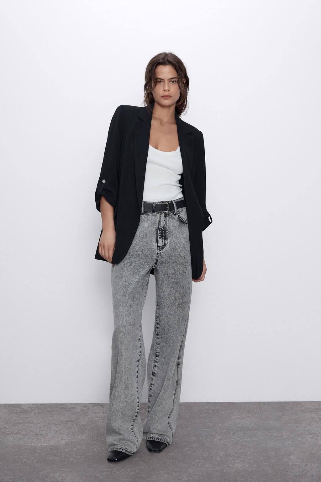 Blazer with rolled-up sleeves
