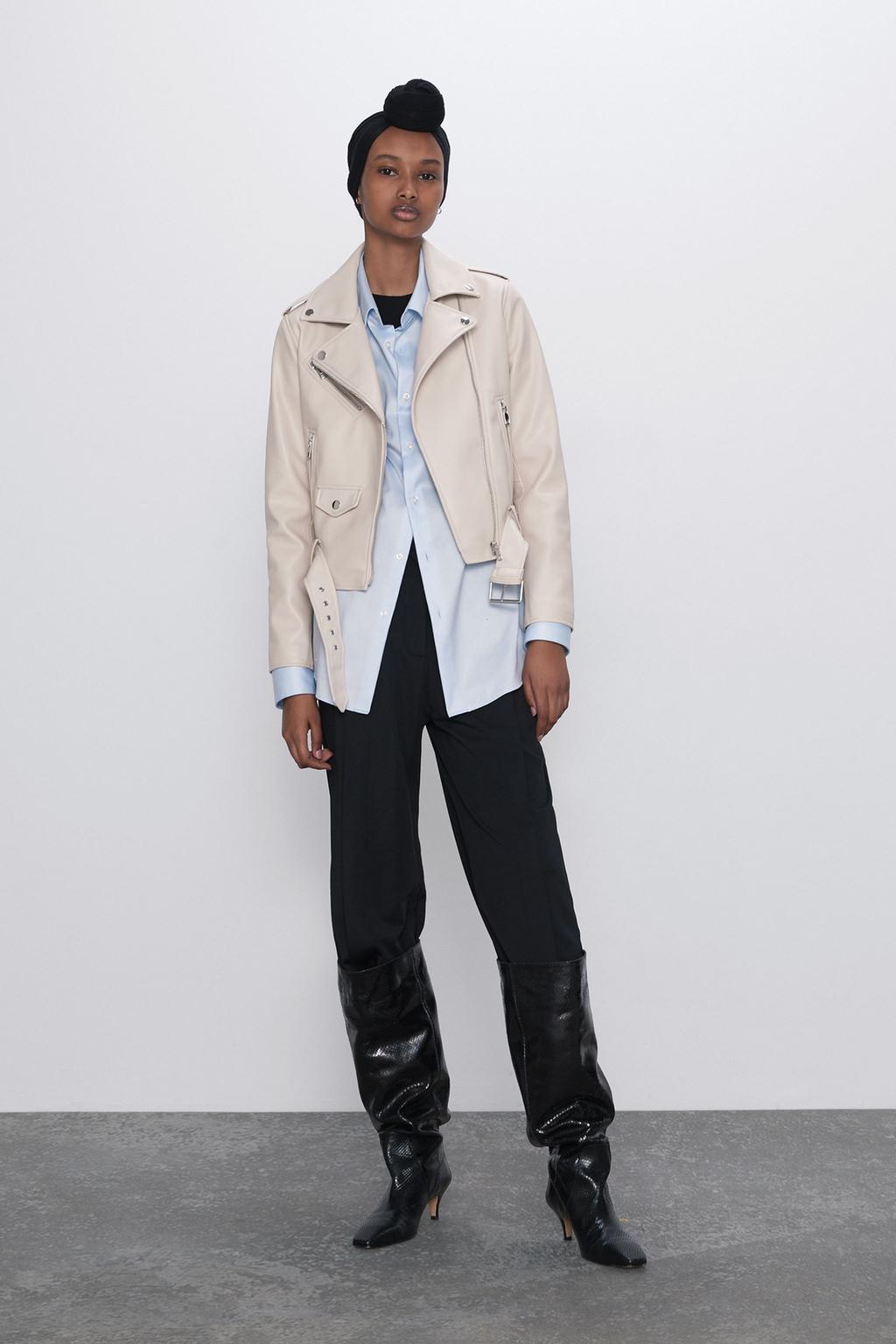 Faux leather biker jacket