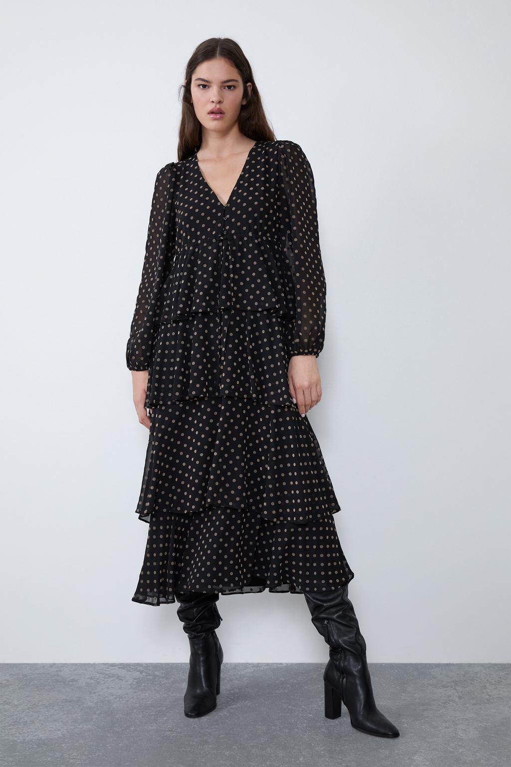 Ruffled polka dot dress