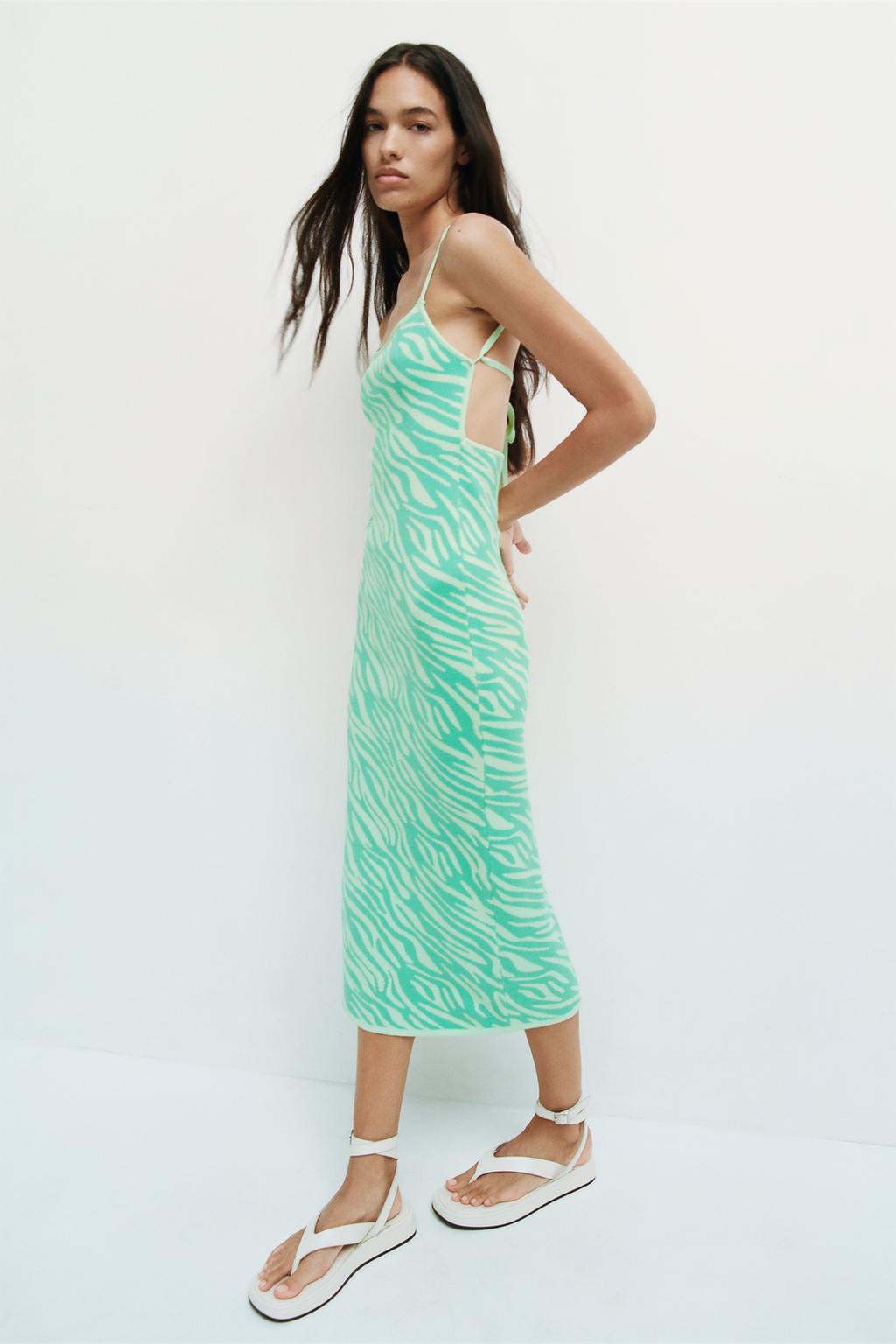 Animal print knitted dress