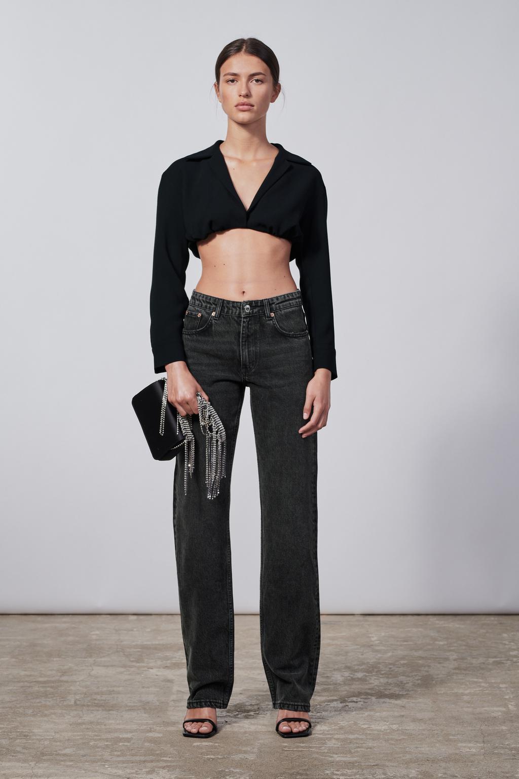 Mid Waist Straight Jeans