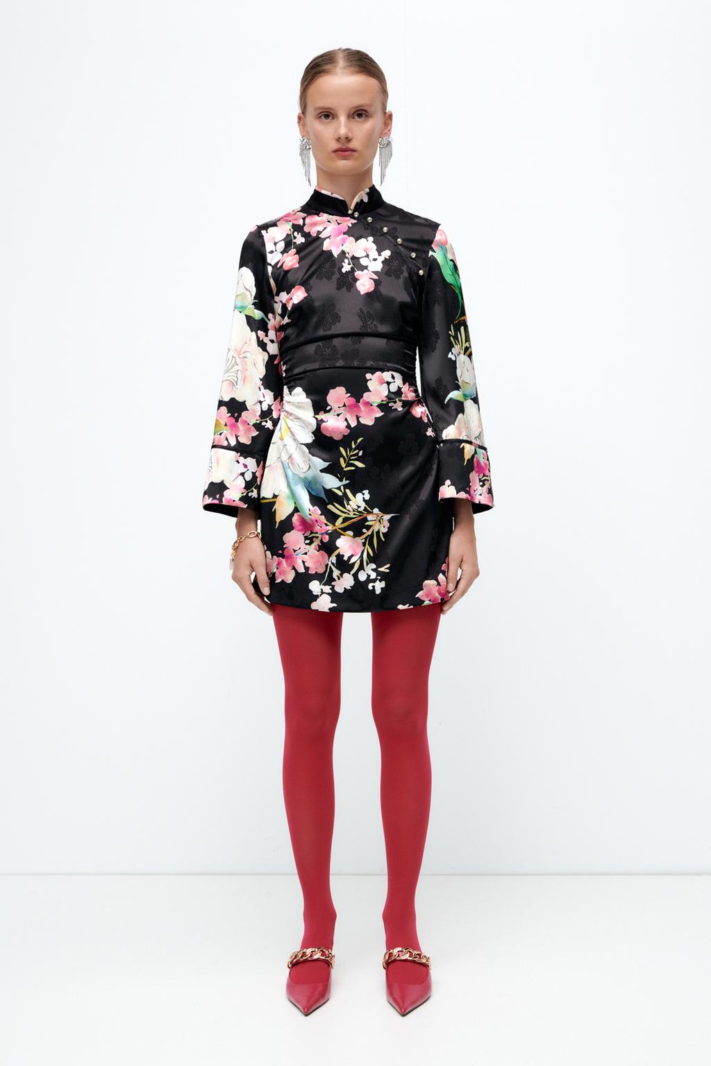 Floral print mini dress