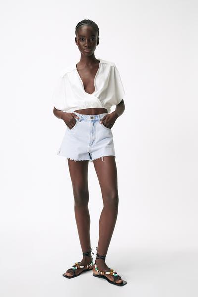 Embroidered collar top