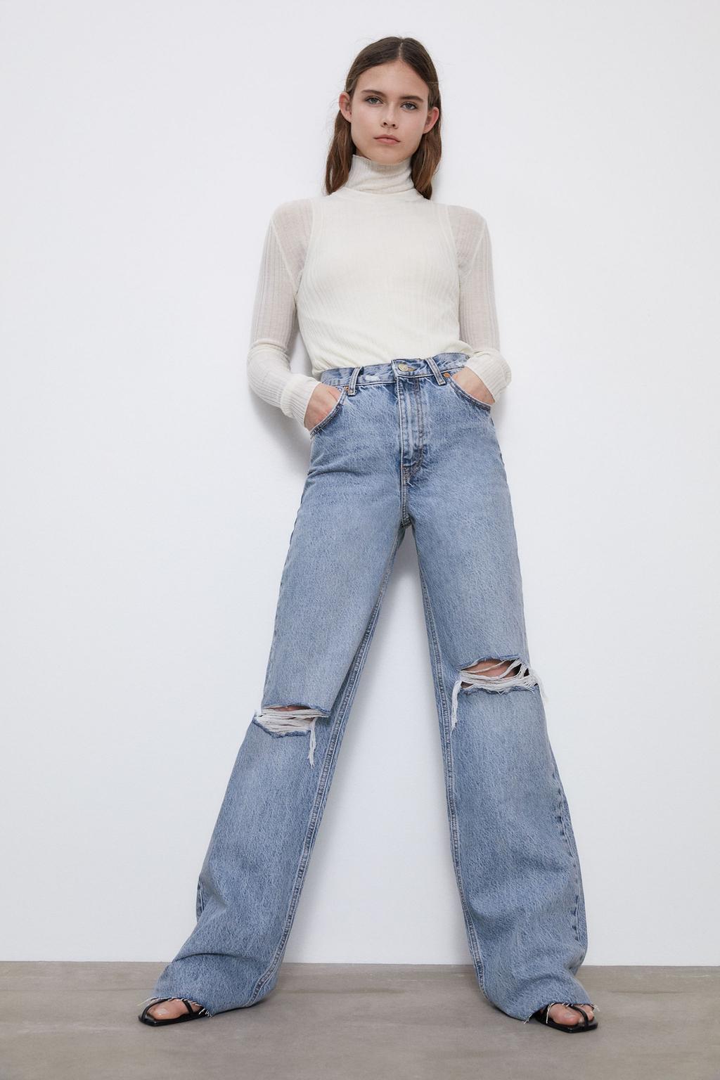 High-waist full-length jeans