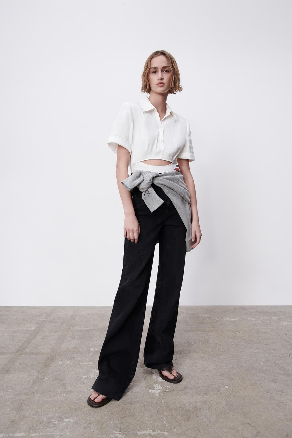 Wide-leg full-length jeans