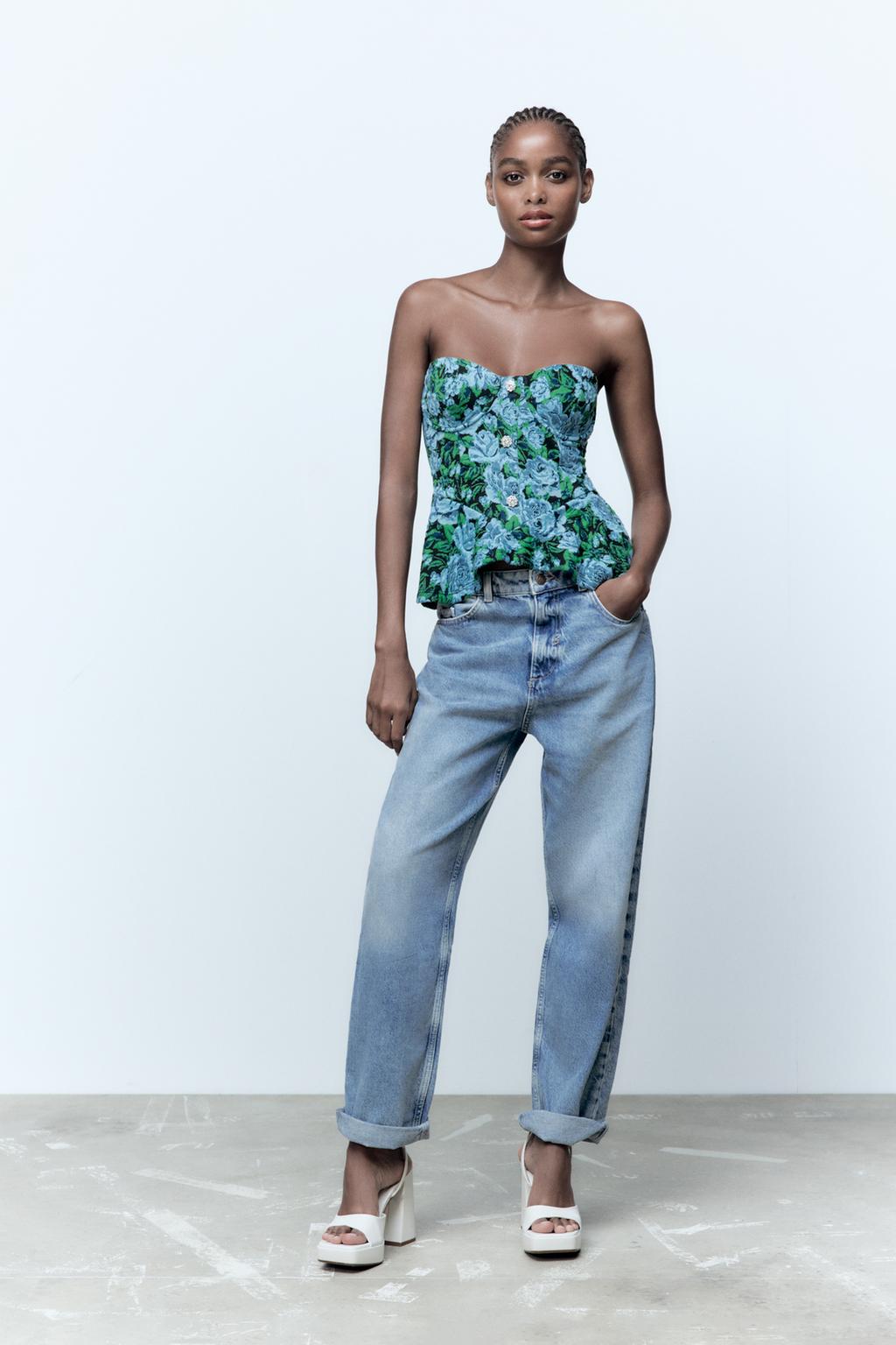 Jacquard ruffle top