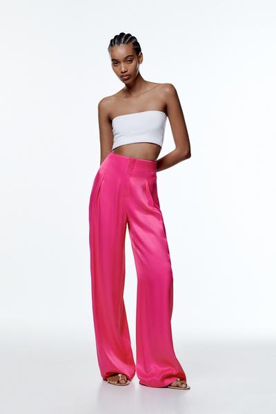 Pink Satin Trousers