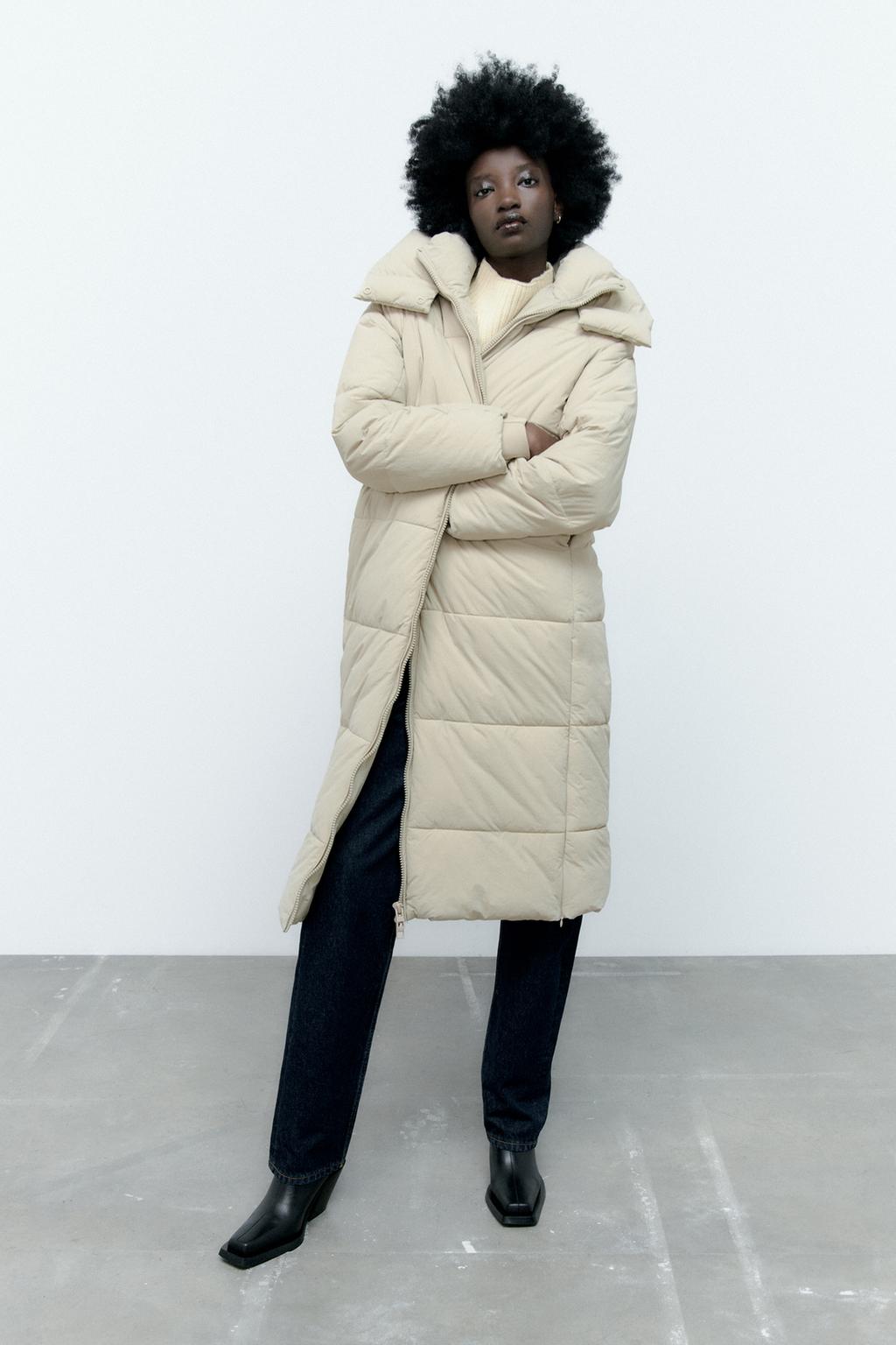 Extra-long puffer coat