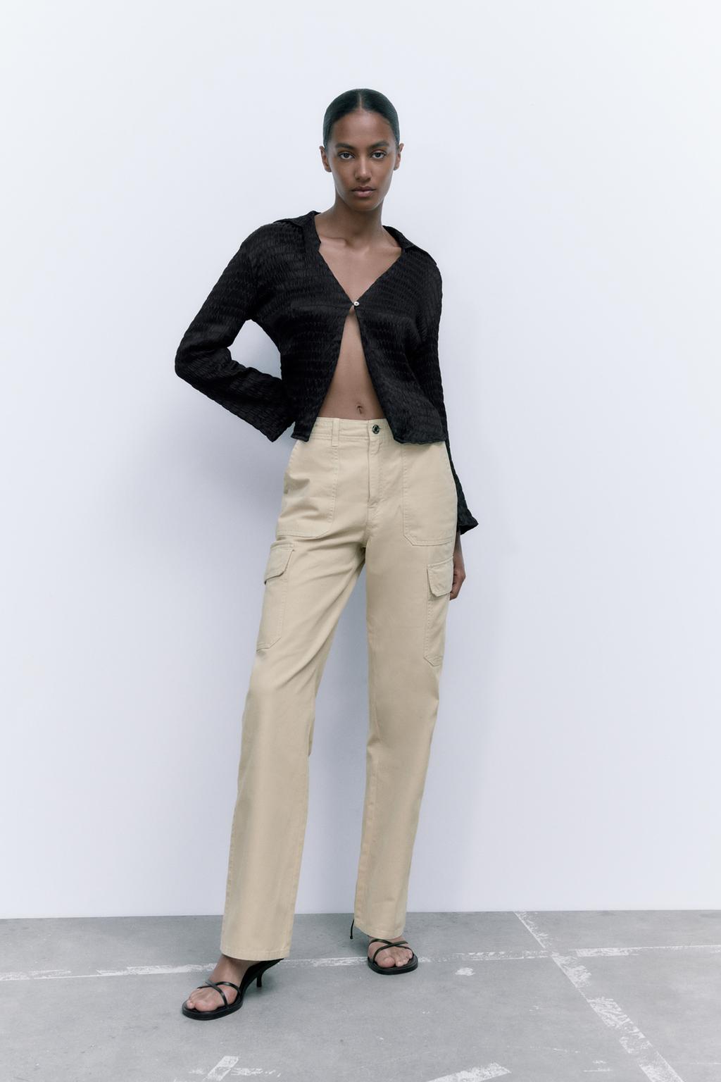 Brown cargo trousers