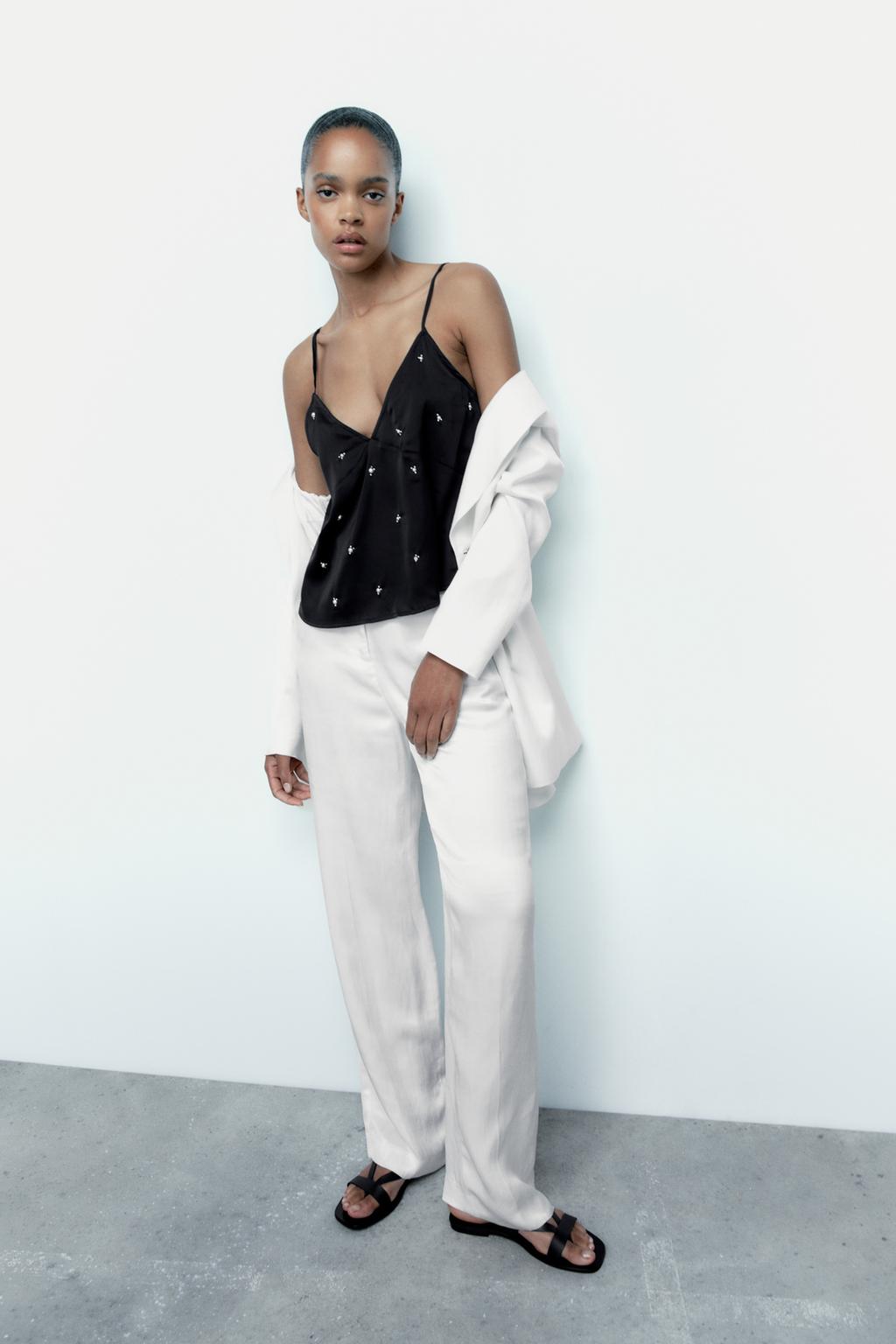 Top with faux pearls