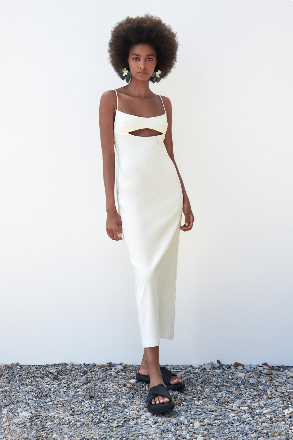 Linen Blend Eyelet Dress