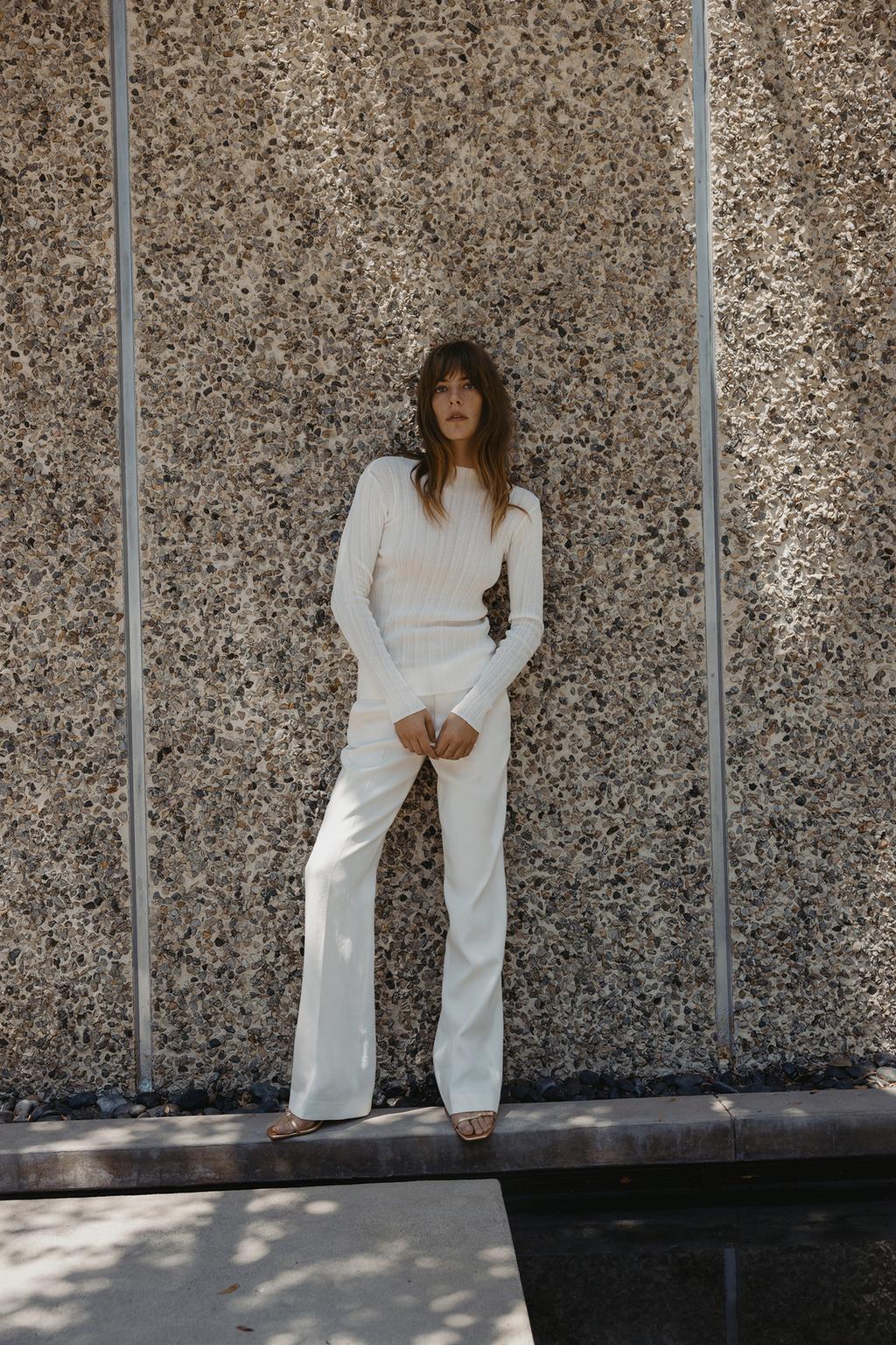 Long sleeve ribbed top