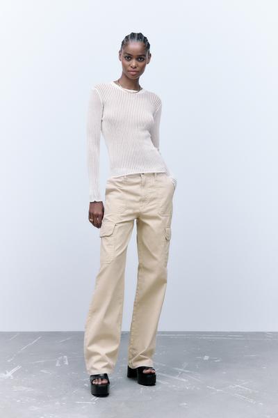 White Ribbed T-Shirt