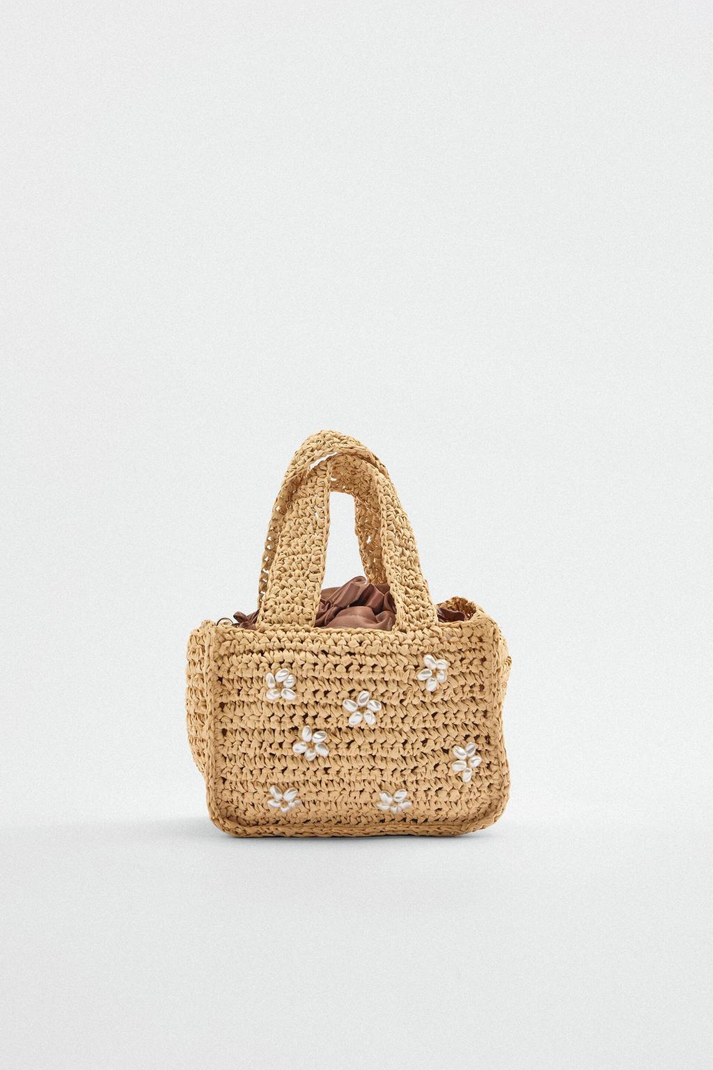 Beaded bucket bag
