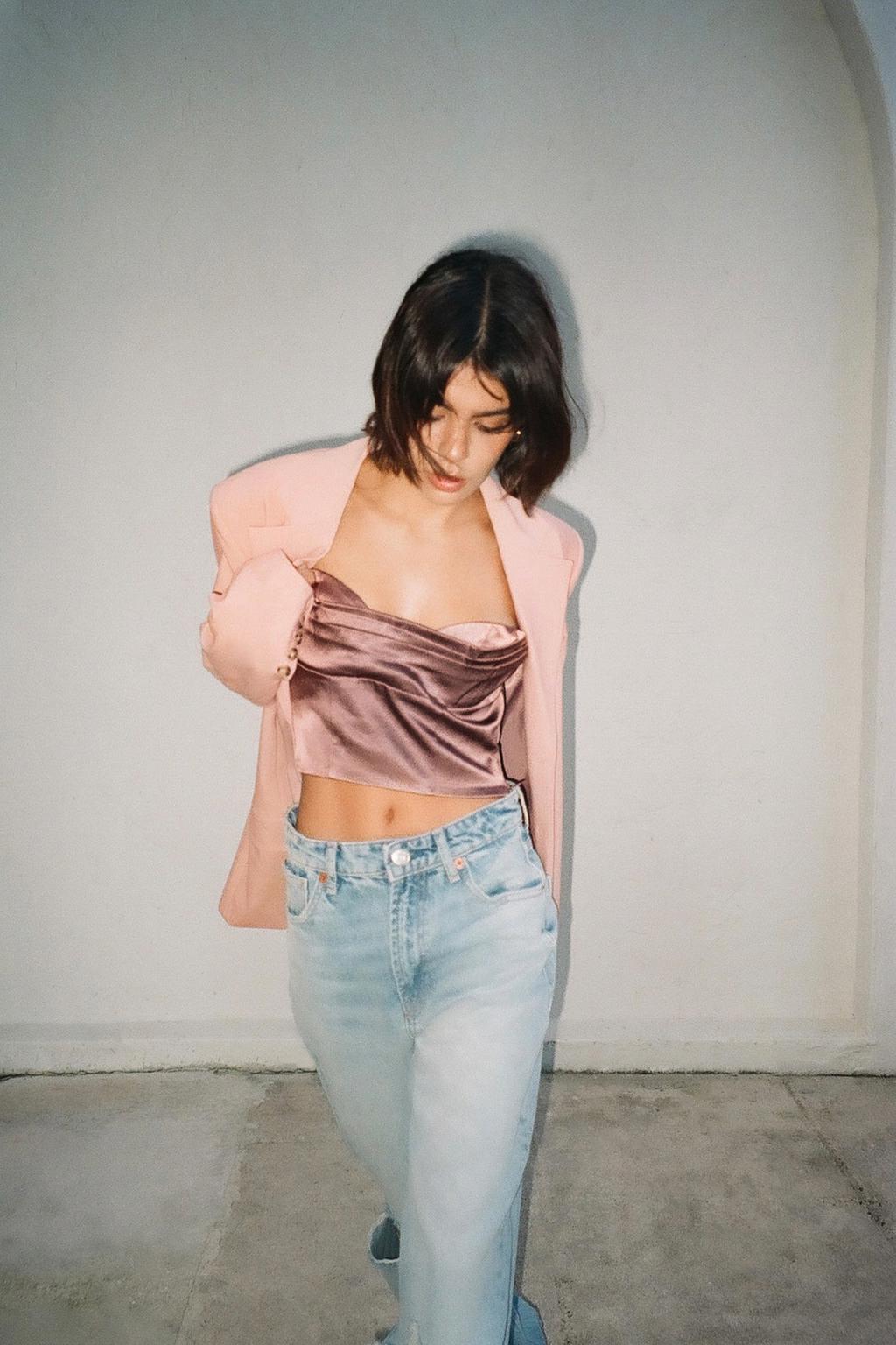 Satin cropped top