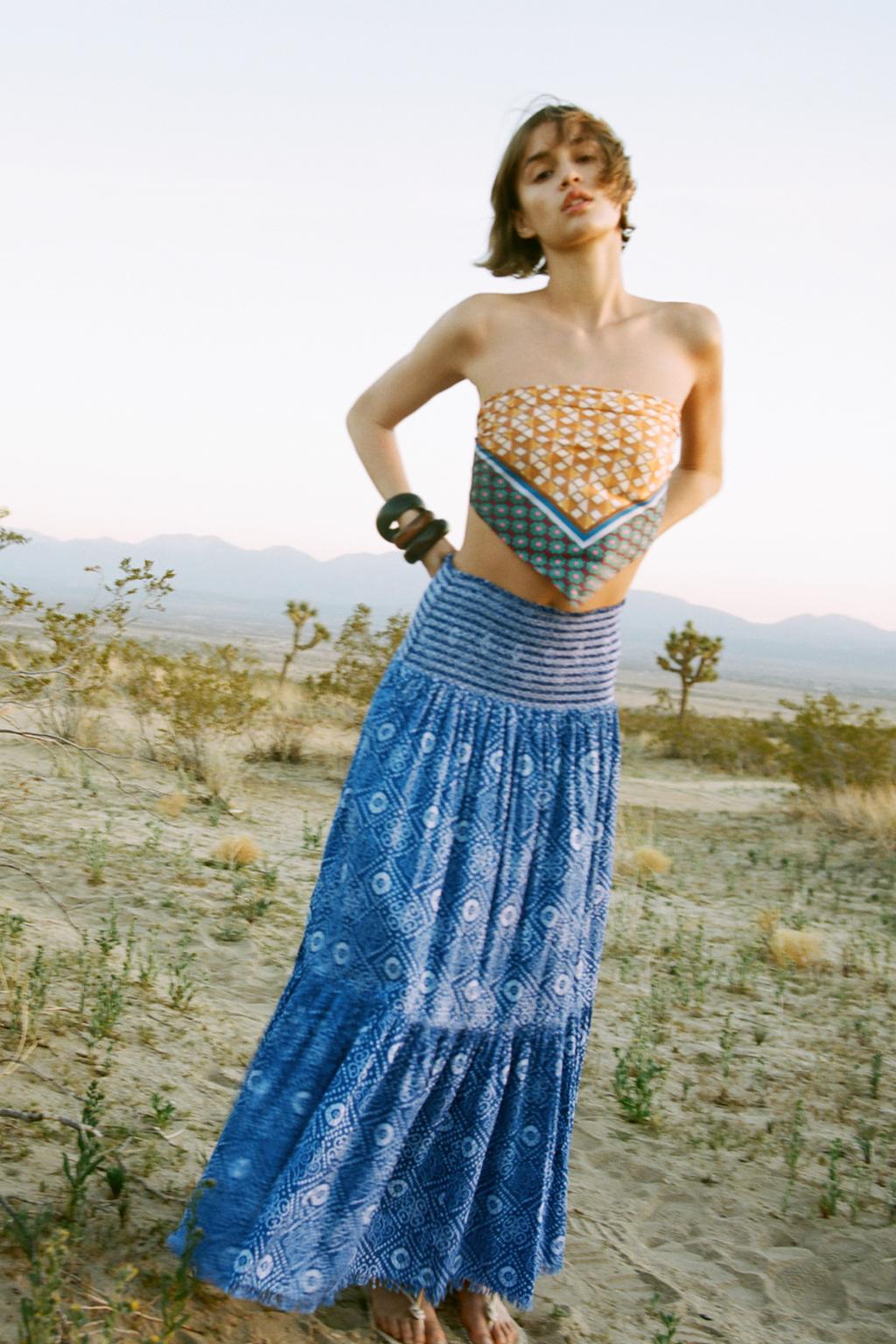 Long patterned skirt