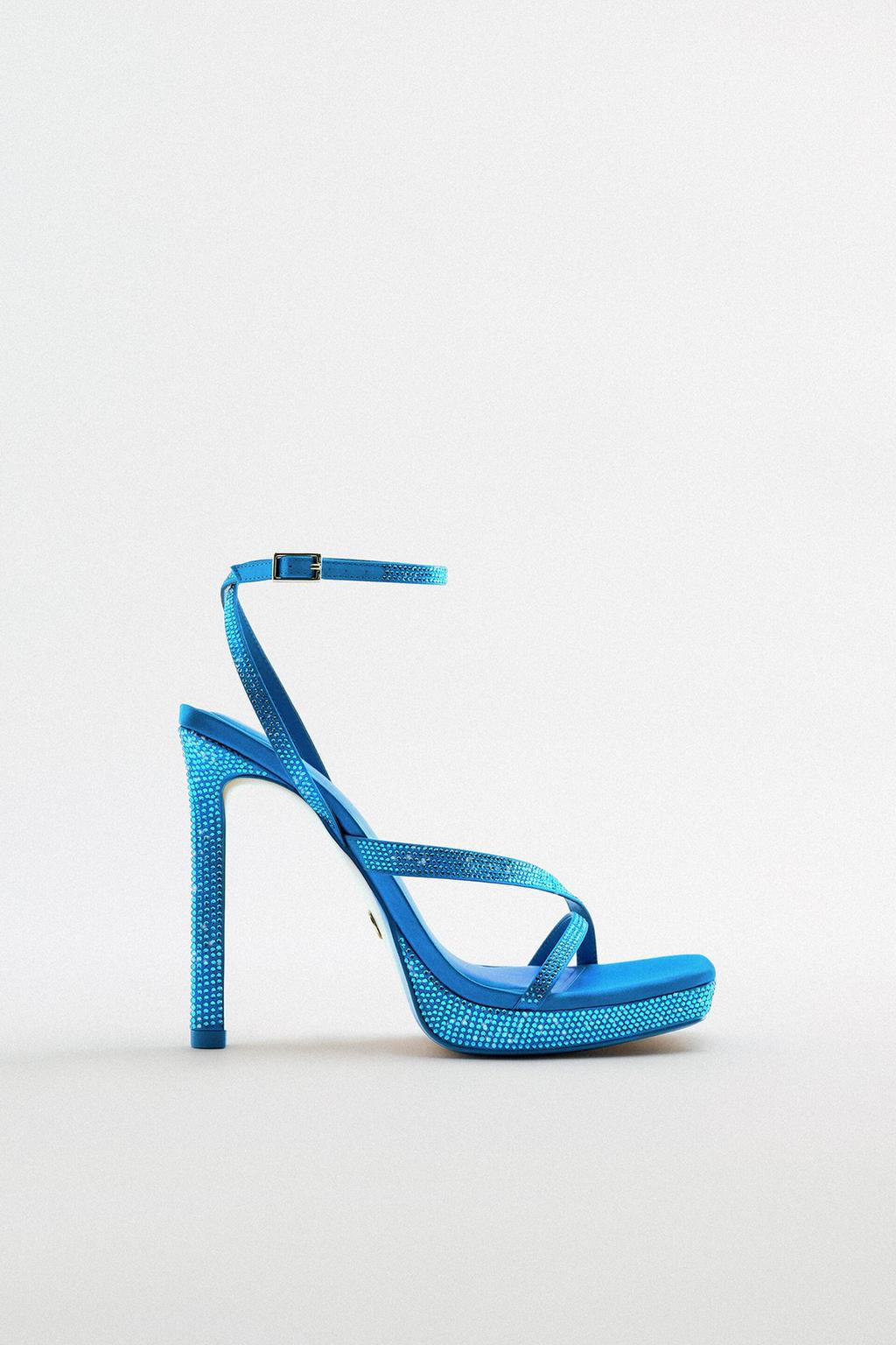 Glitter high heel sandals