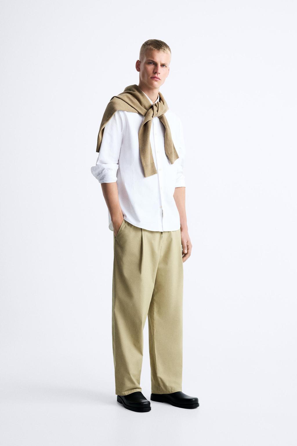 Cotton poplin trousers