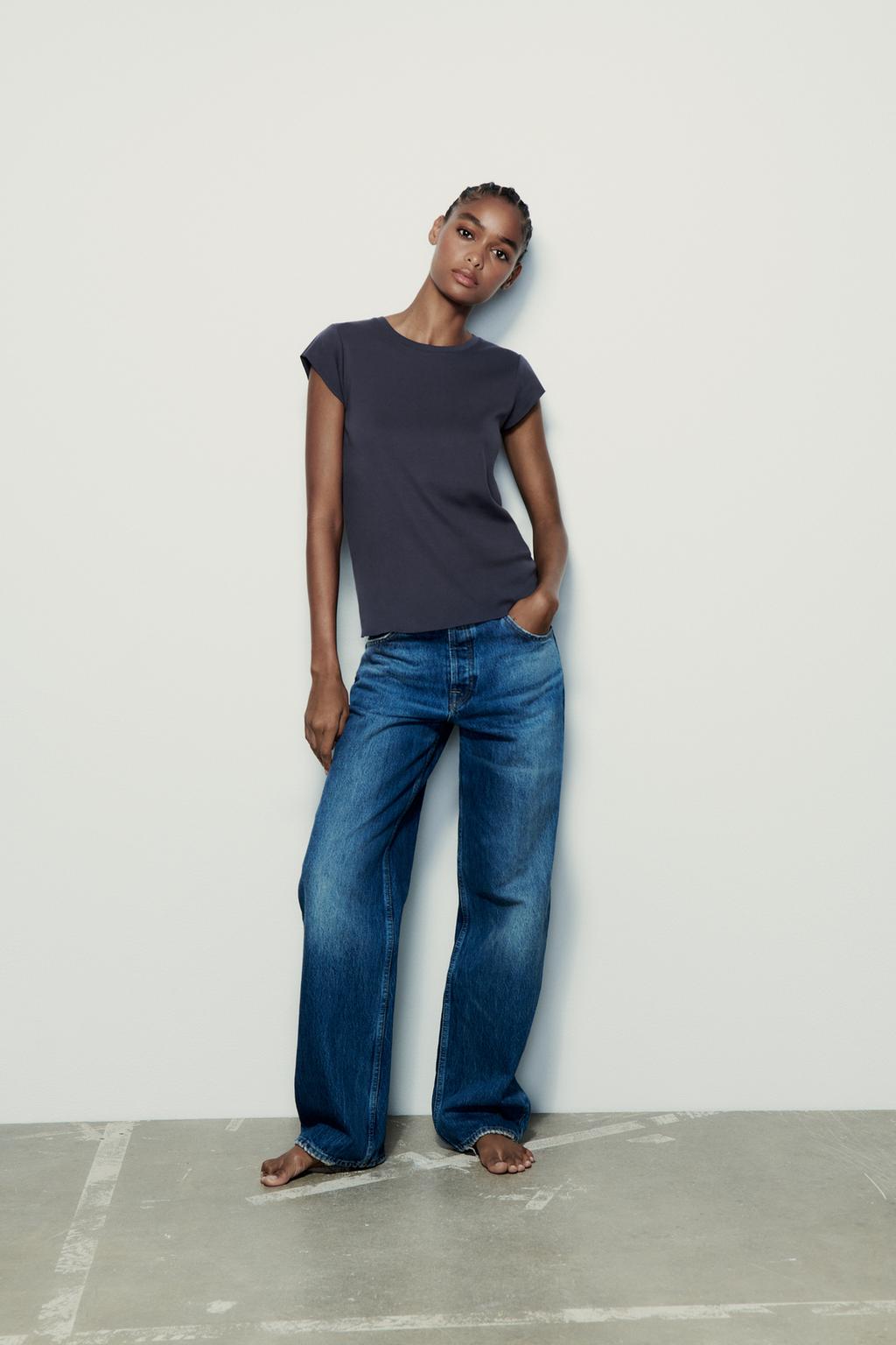 Ribbed Cotton T-Shirt
