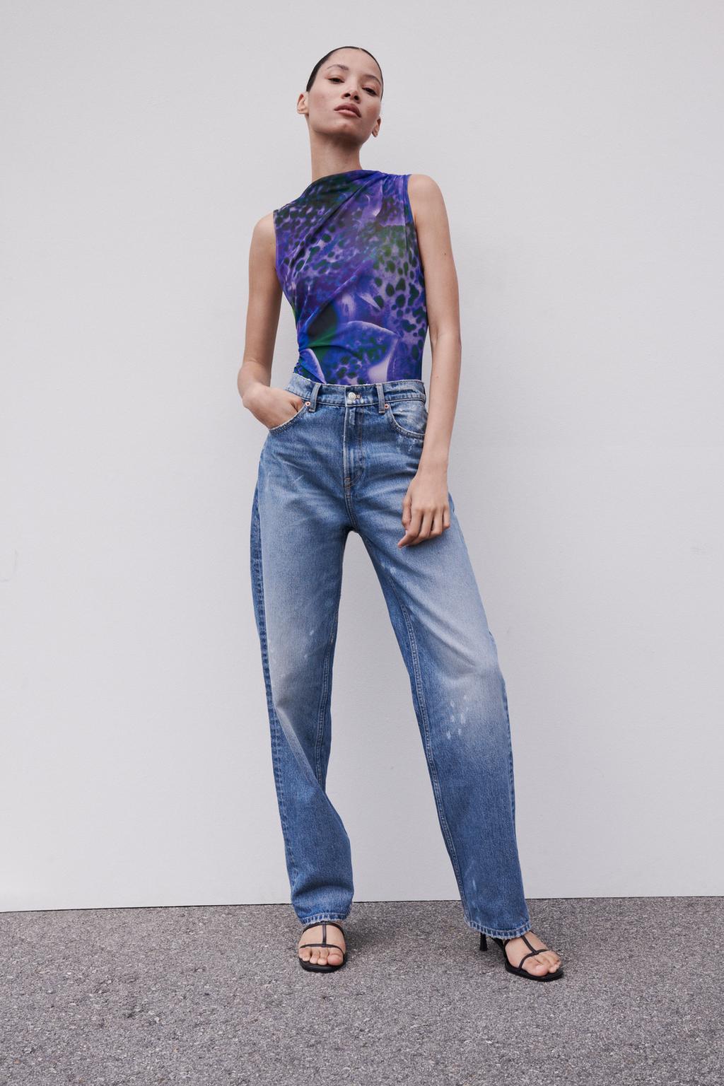 Tulle print bodysuit