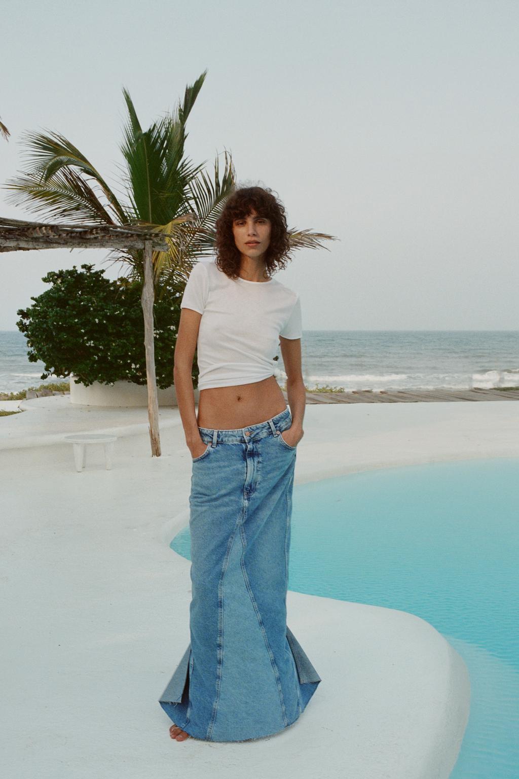 Z1975 Contrast Denim Skirt