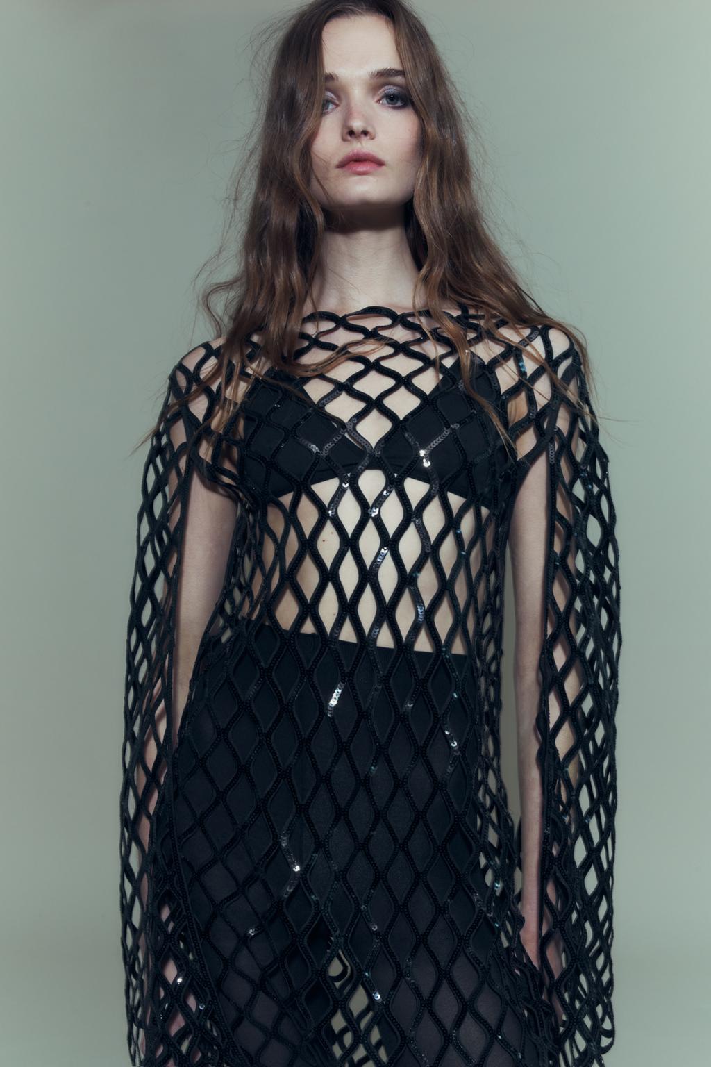 Sequin mesh dress