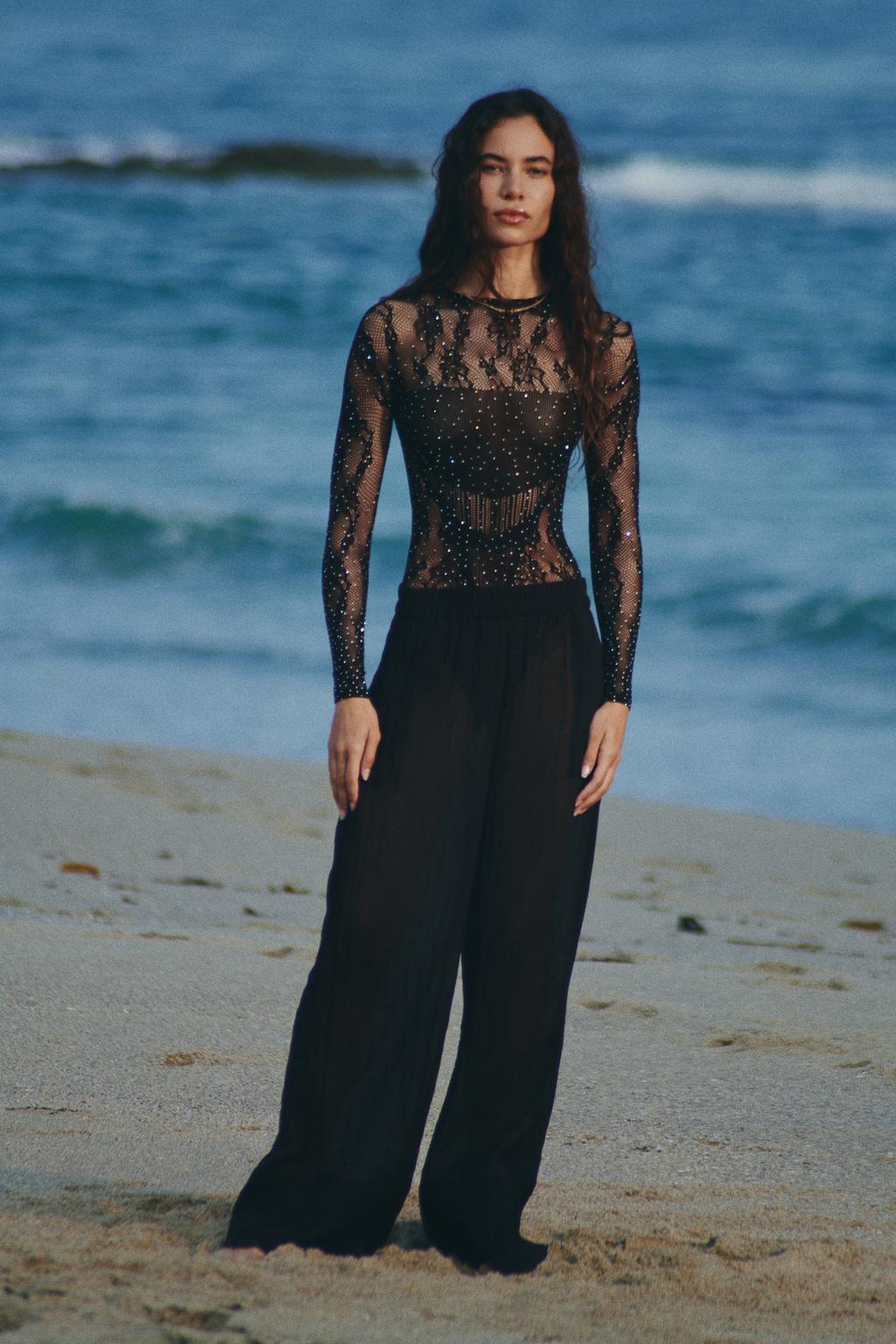 Rhinestone seamless bodysuit